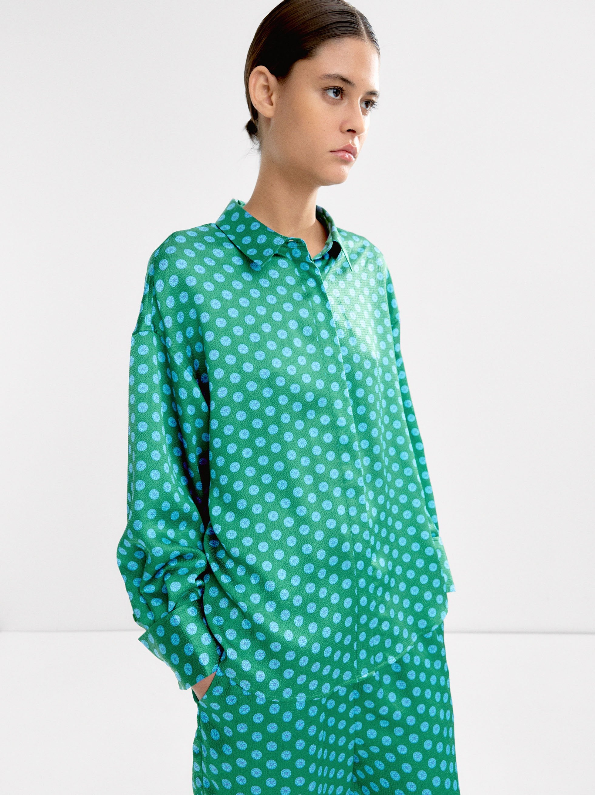Camisa Estampada Satinada