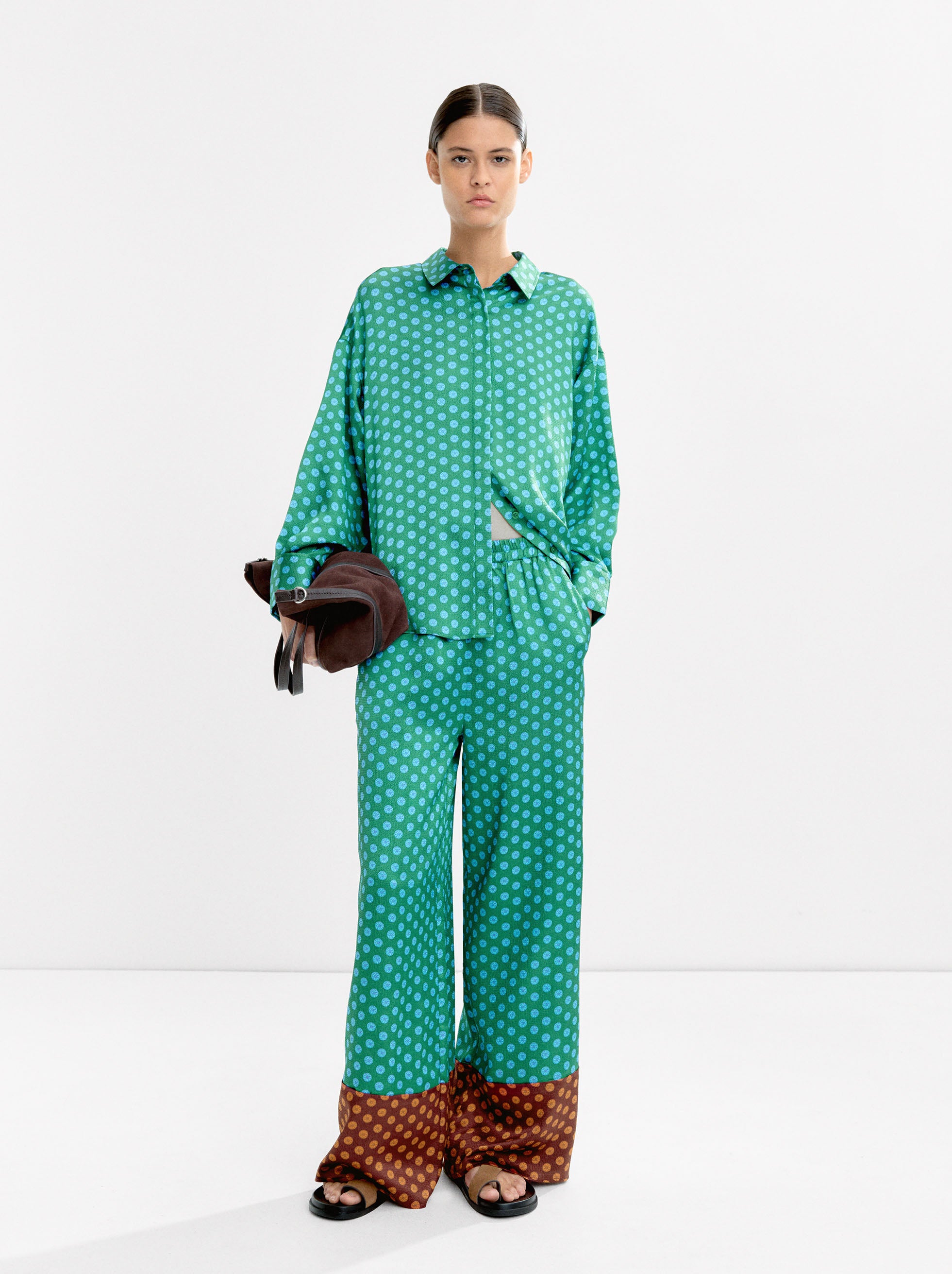 Camisa Estampada Satinada