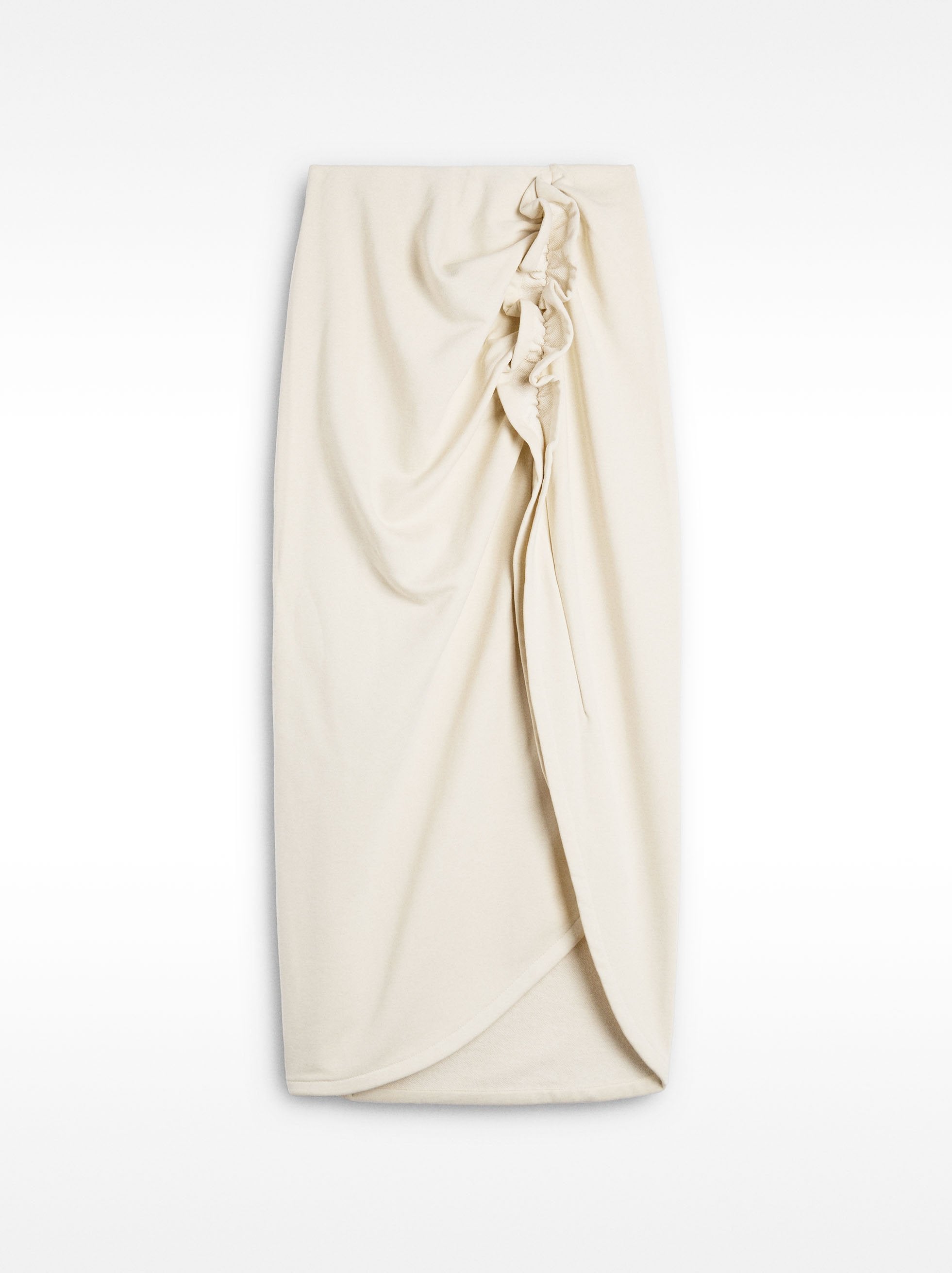 Falda Midi Con Fruncido