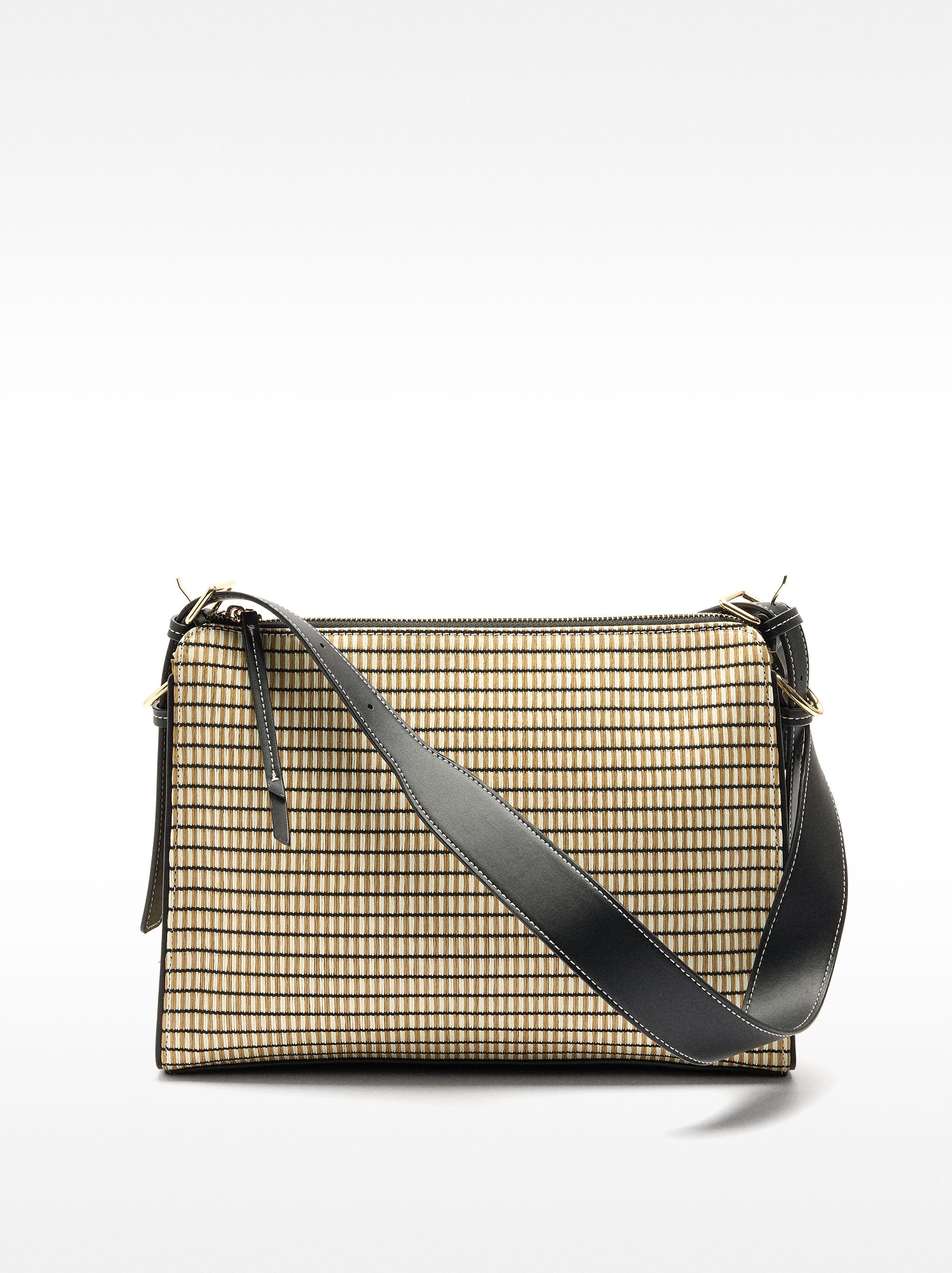 Cartera De Hombro Efecto Rafia A Rayas