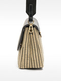 Cartera Bandolera Efecto Rafia A Rayas