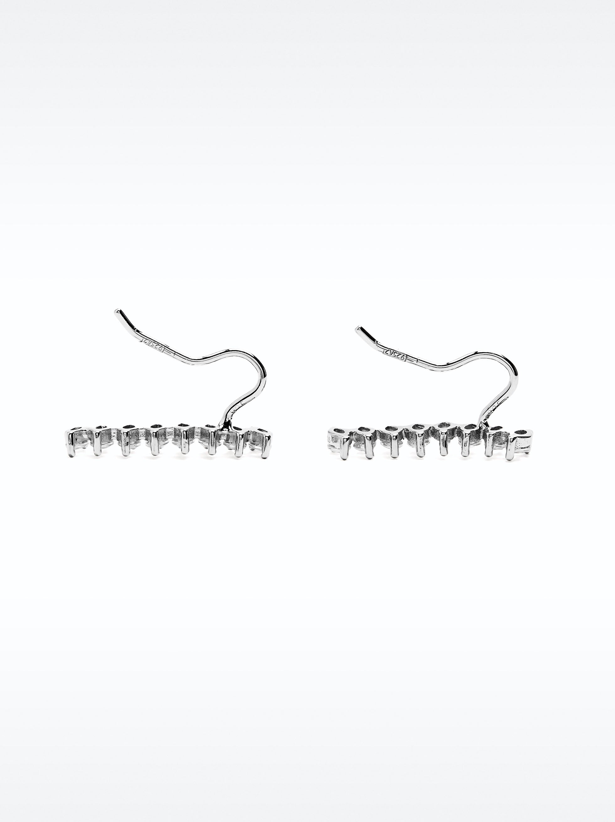 Pendientes De Hojas Con Circonitas - Plata De Ley 925