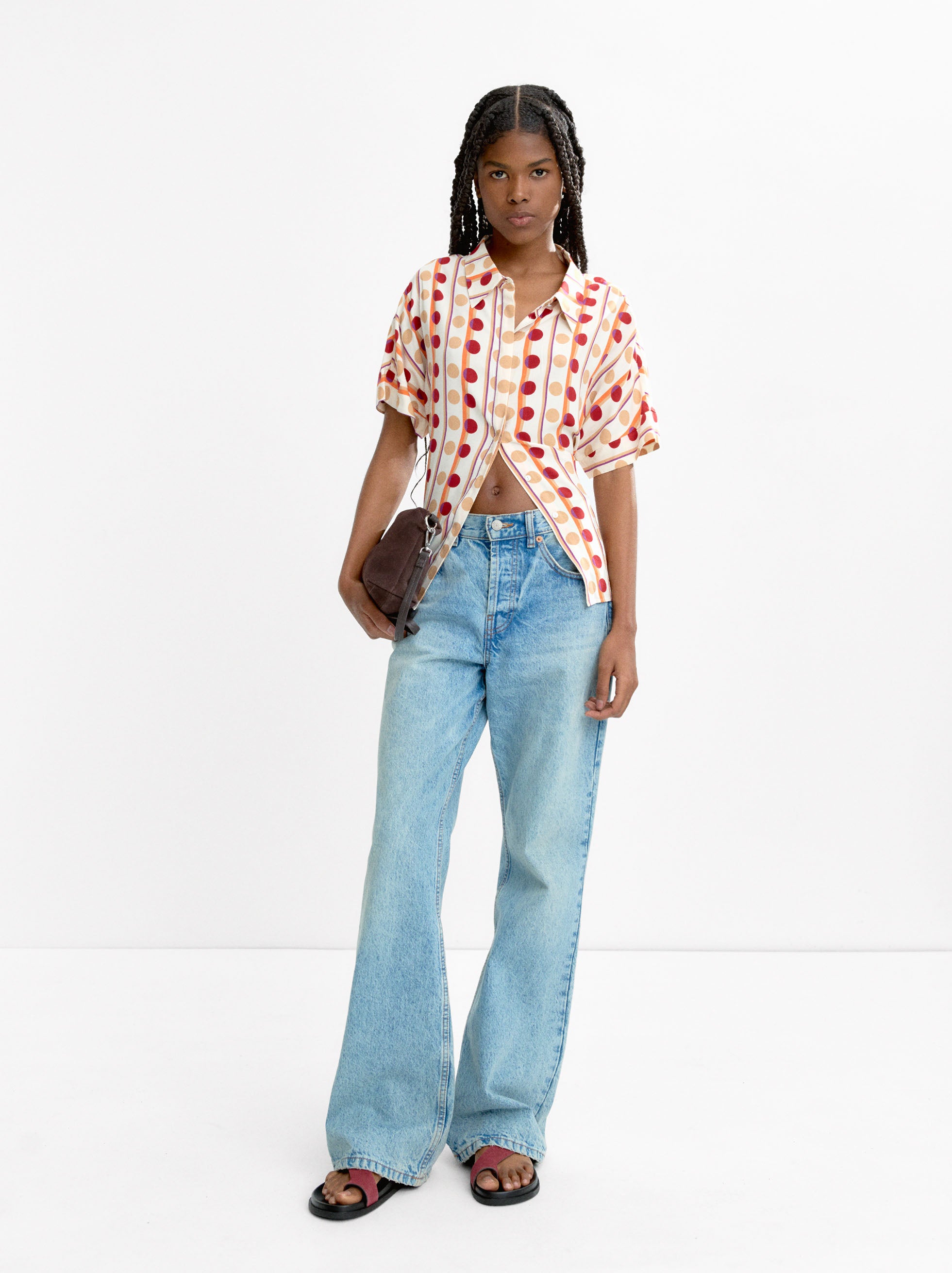 Camisa Estampada De Lunares