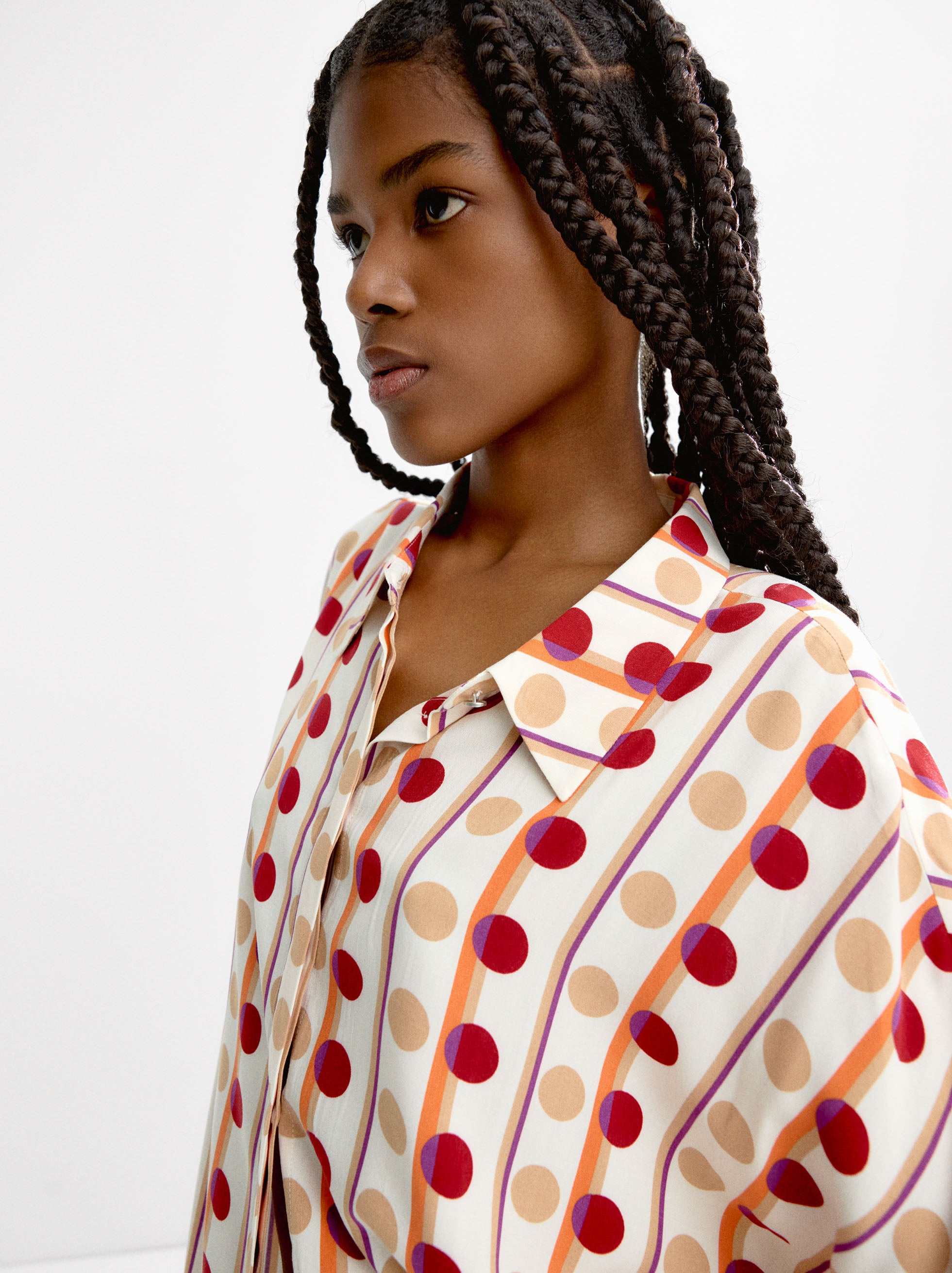 Camisa Estampada De Lunares