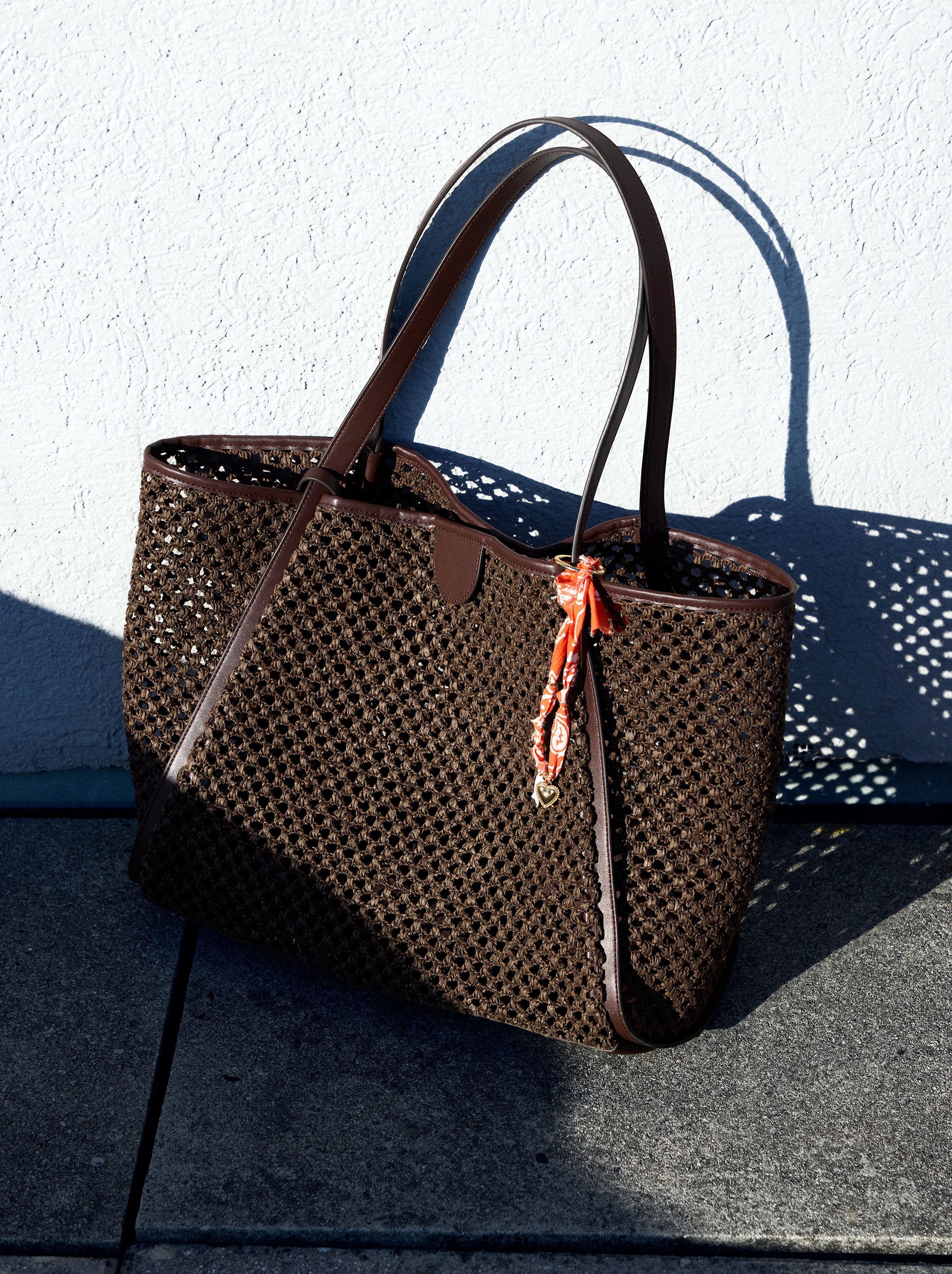 Bolso Shopper De Efecto Rafia Con Bolsa Extraíble