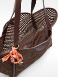 Bolso Shopper De Efecto Rafia Con Bolsa Extraíble