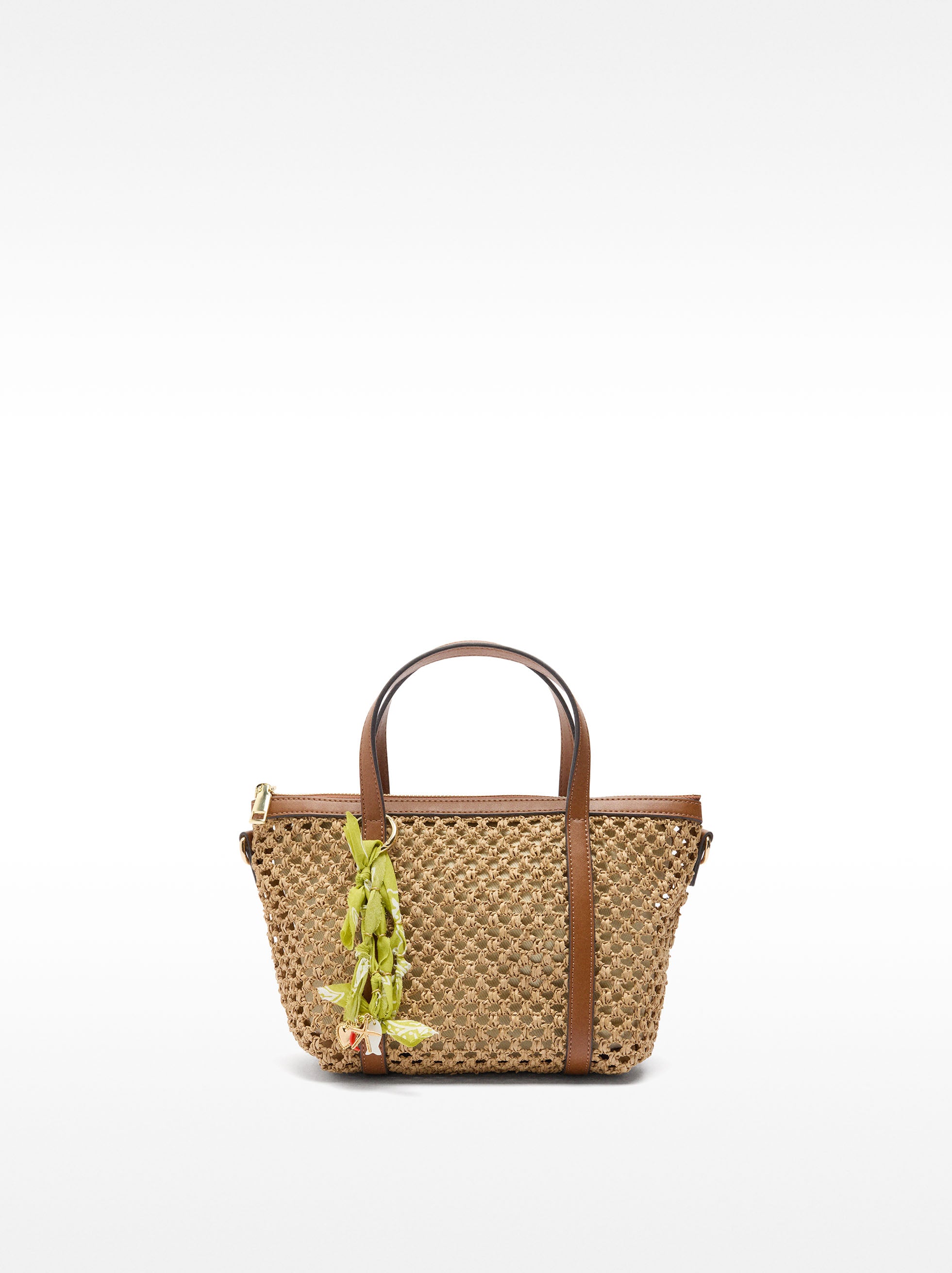 Bolso Tote Con Efecto Rafia Y Bolsa Extraíble