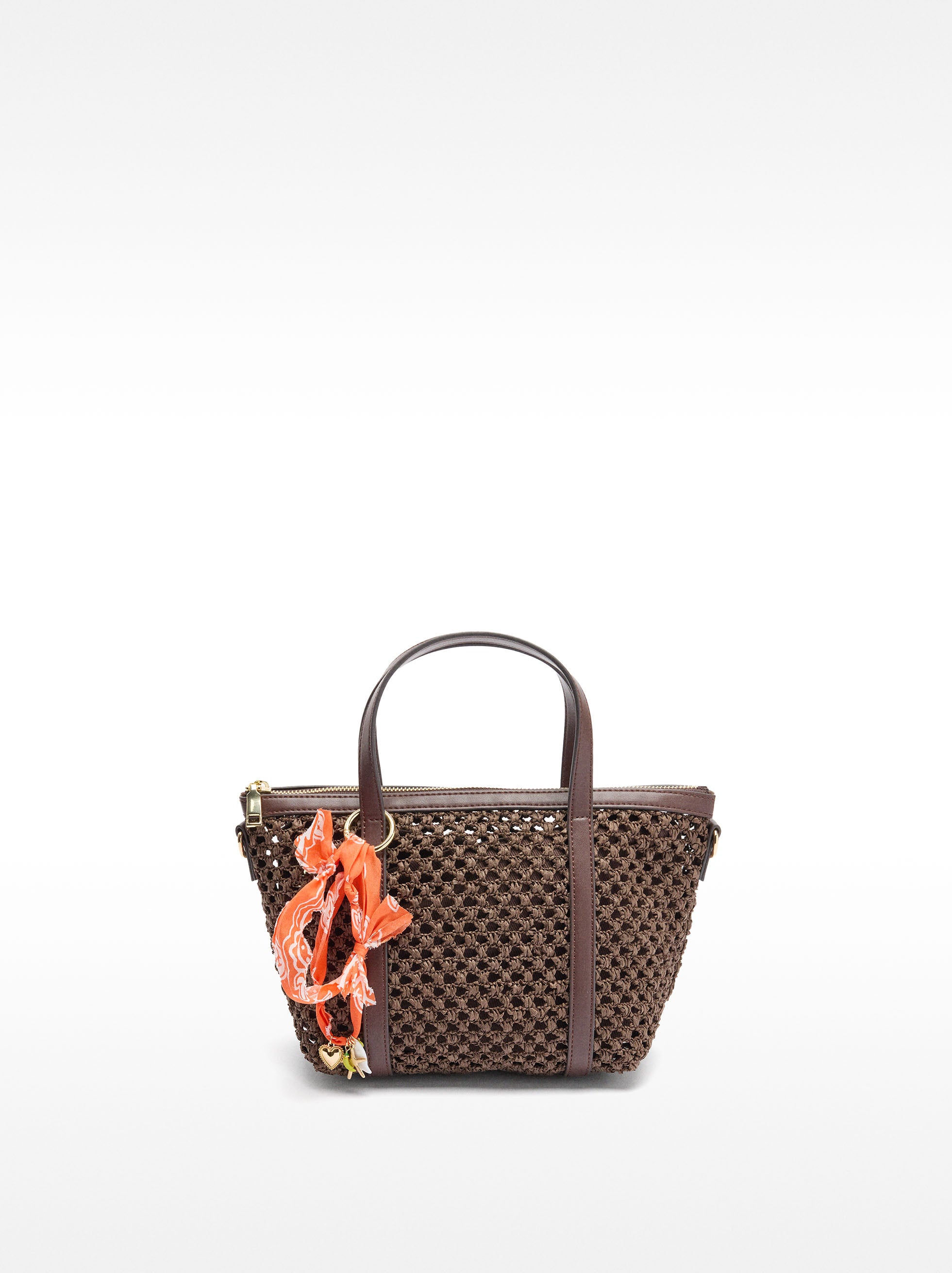Bolso Tote Con Efecto Rafia Y Bolsa Extraíble
