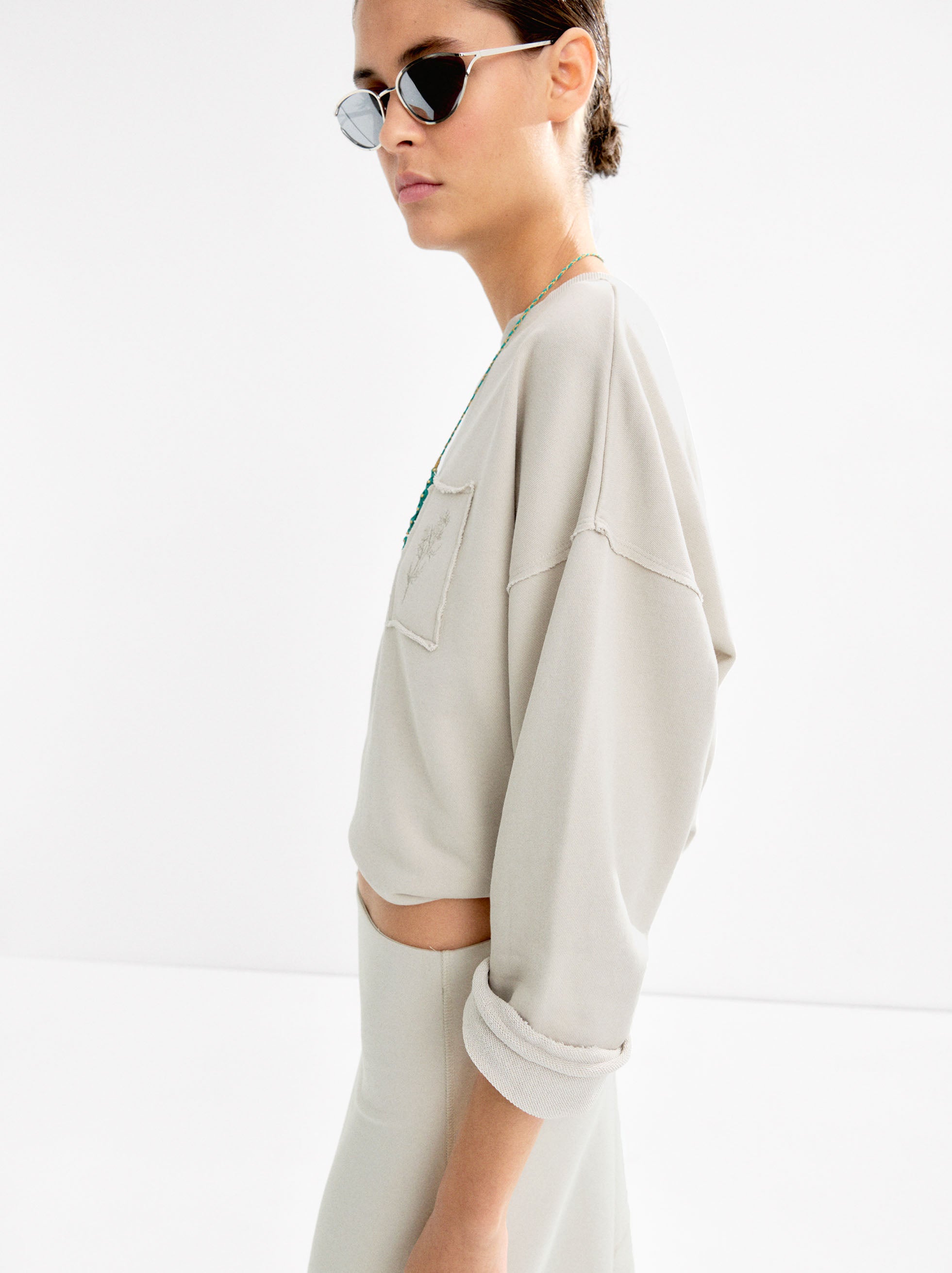 Sudadera Con Algodón Y Bordado