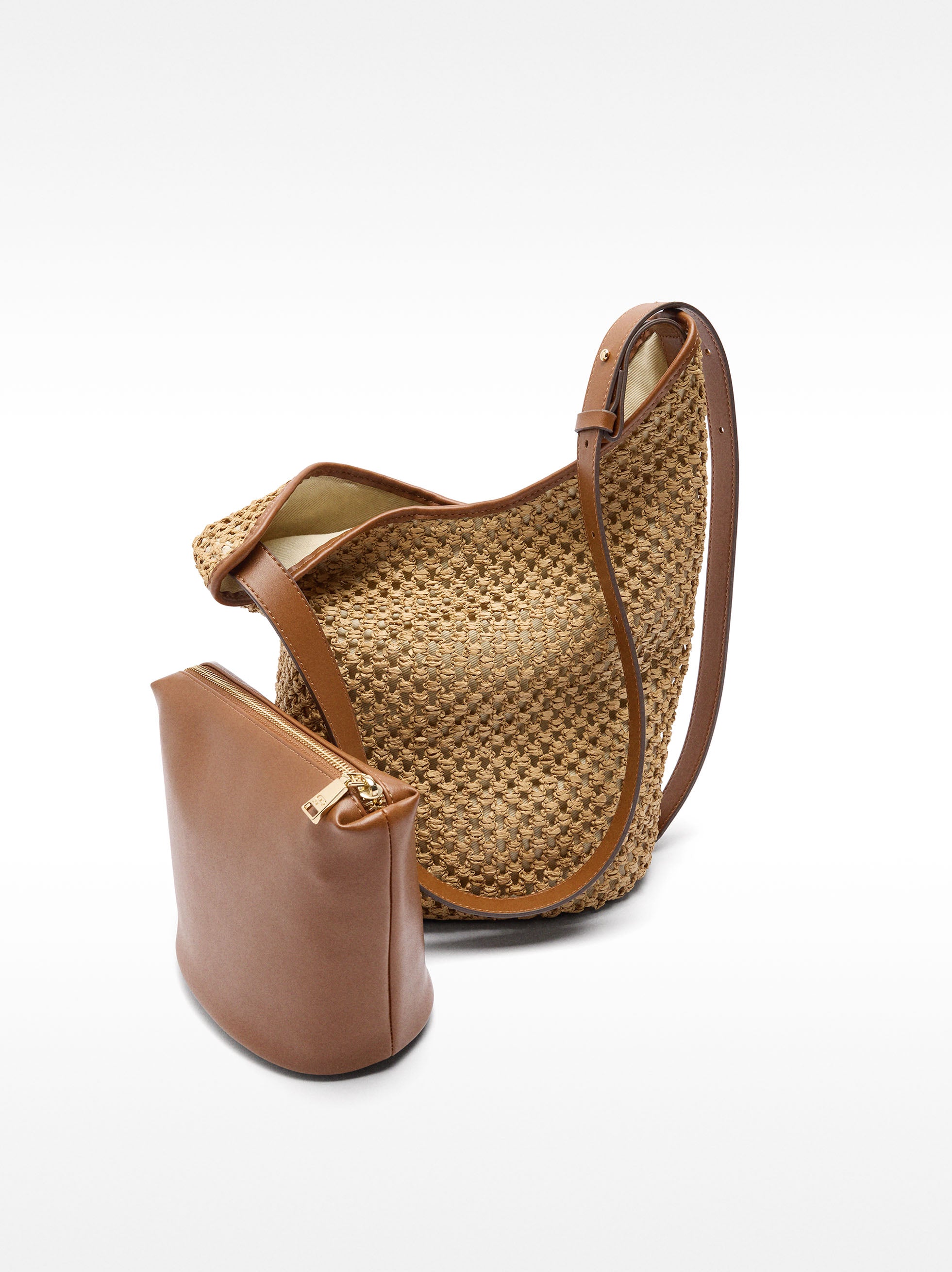 Bolso Bombonera Con Efecto Rafia Y Bolsa Extraíble M