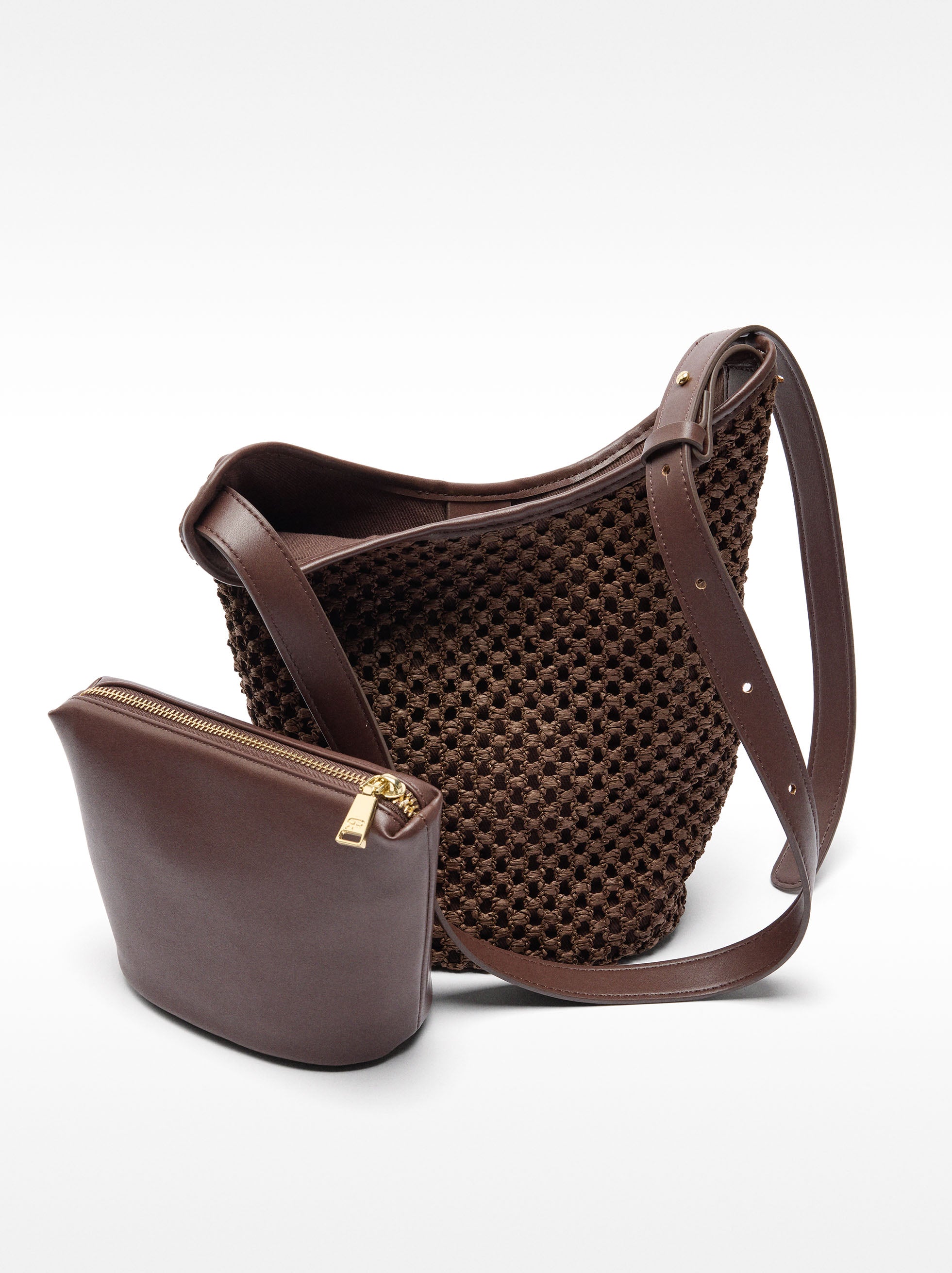 Bolso Bombonera Con Efecto Rafia Y Bolsa Extraíble S