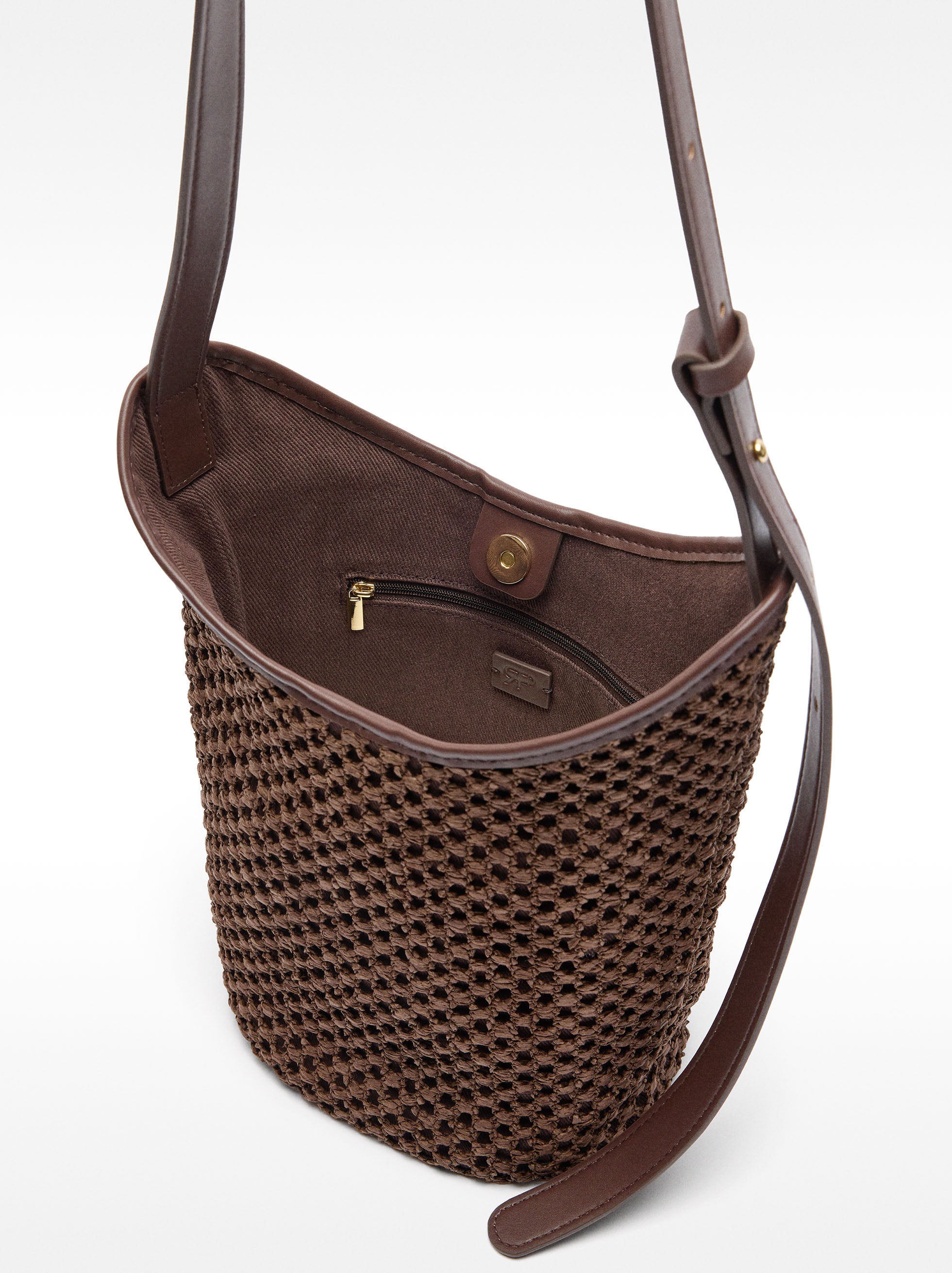 Bolso Bombonera Con Efecto Rafia Y Bolsa Extraíble S