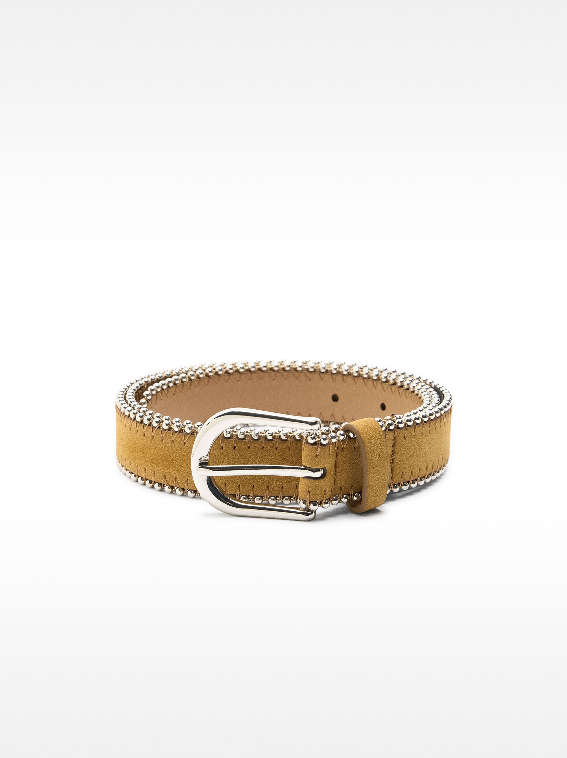 Cinturón Efecto Piel Bolitas Metálicas