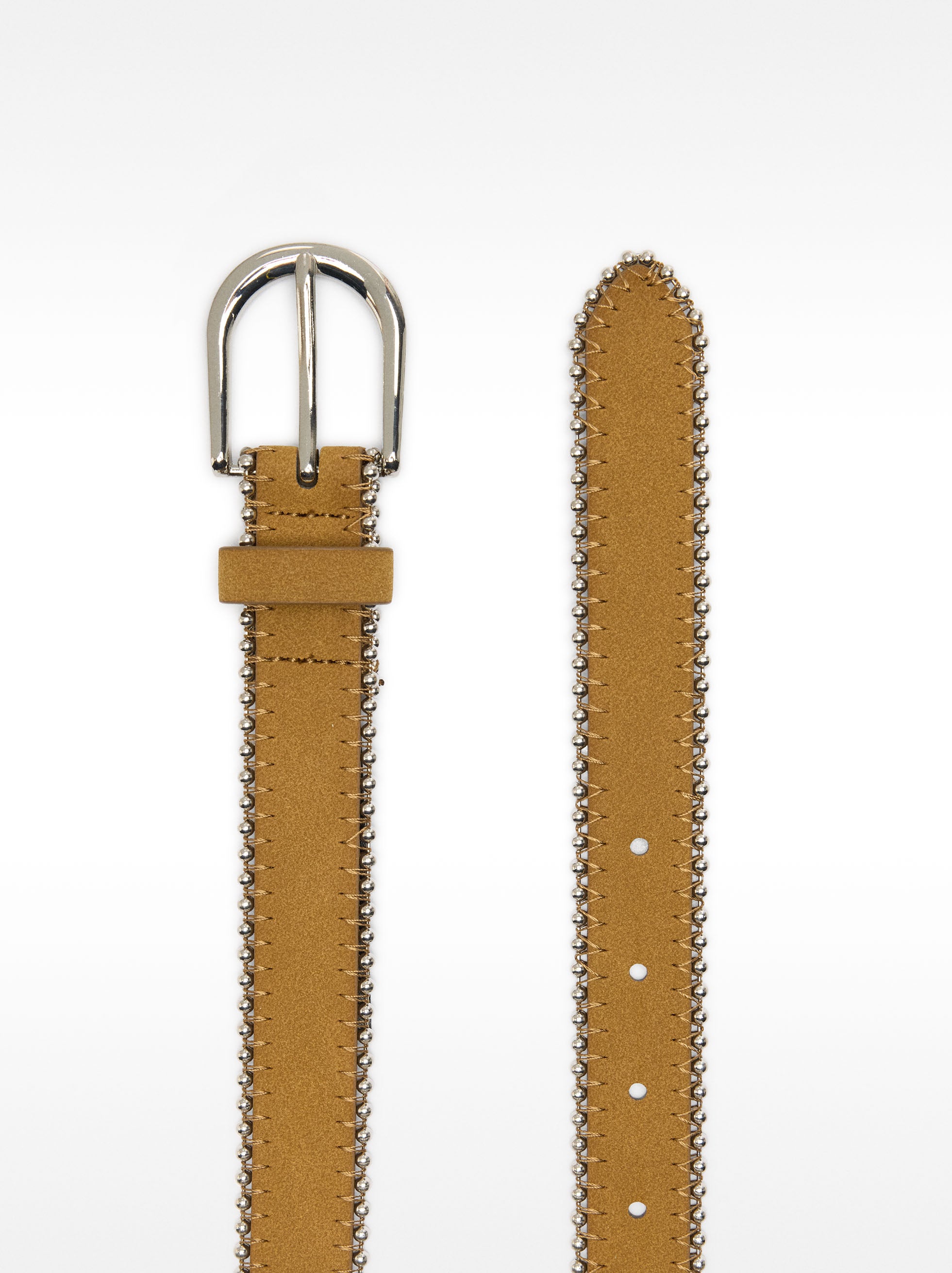 Cinturón Efecto Piel Bolitas Metálicas