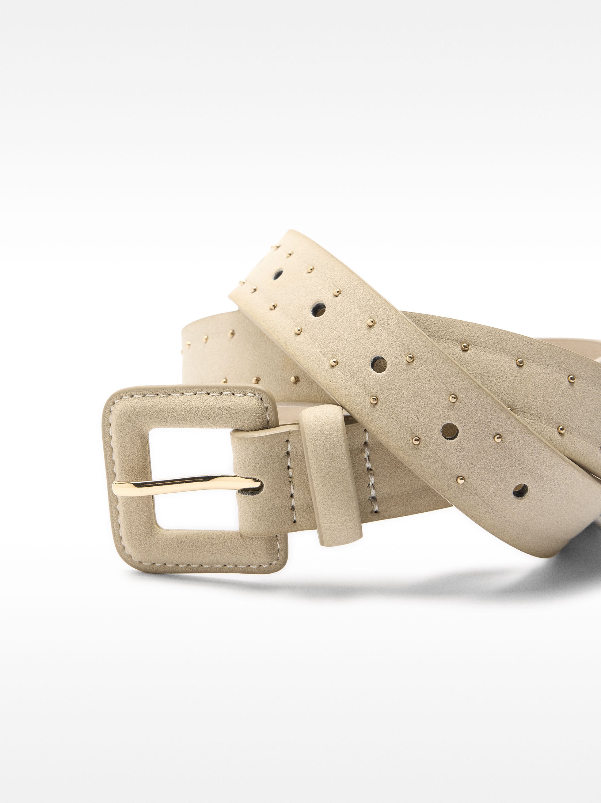 Cinturón Efecto Piel Puntos Dorados