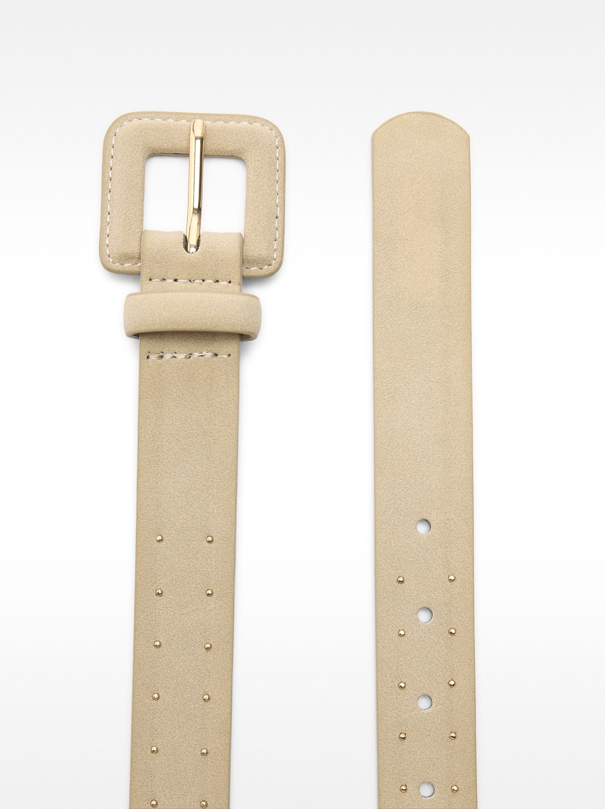 Cinturón Efecto Piel Puntos Dorados