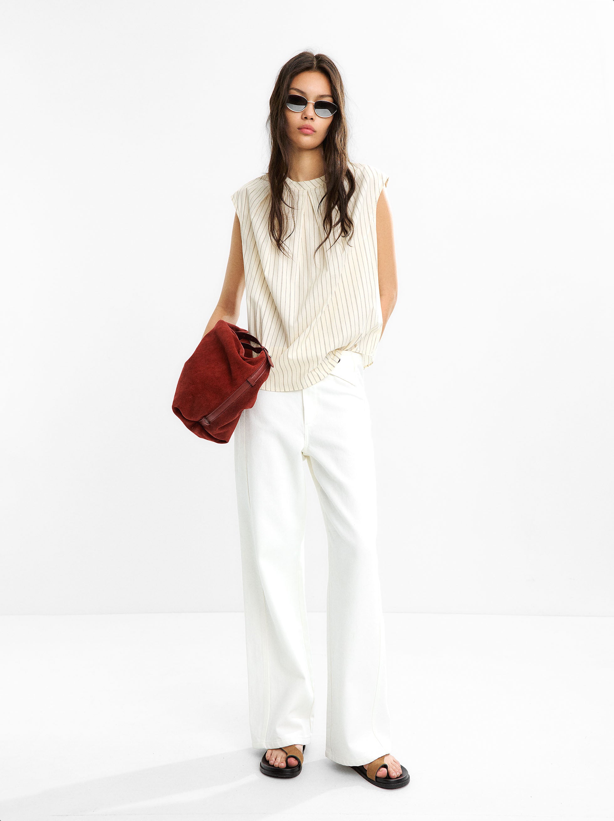 Top De 100% Algodón A Rayas