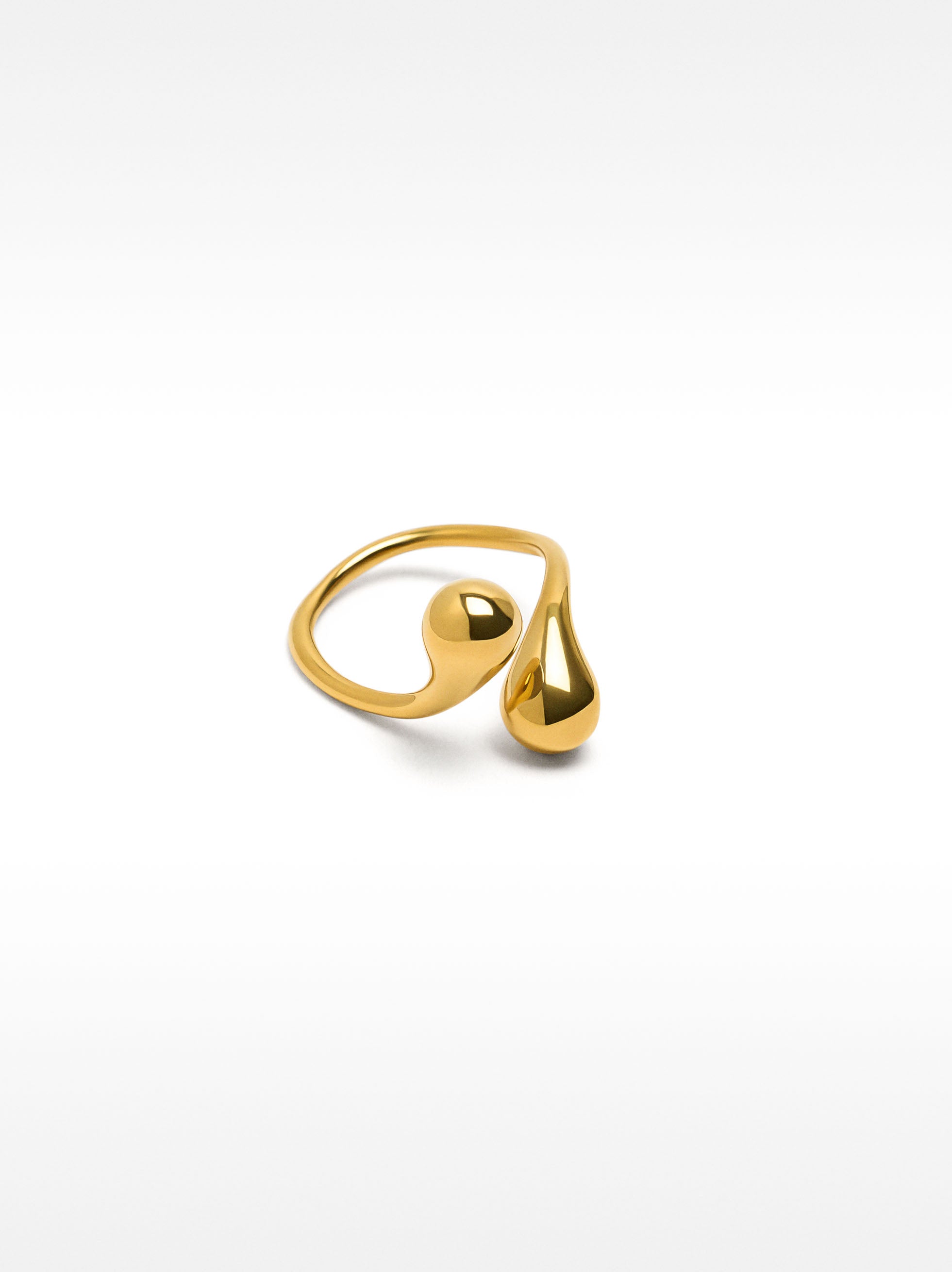 Anillo Cruzado Con Gotas - Acero Inoxidable