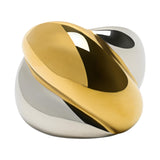 Anillo Cruzado Bicolor  - Acero Inoxidable