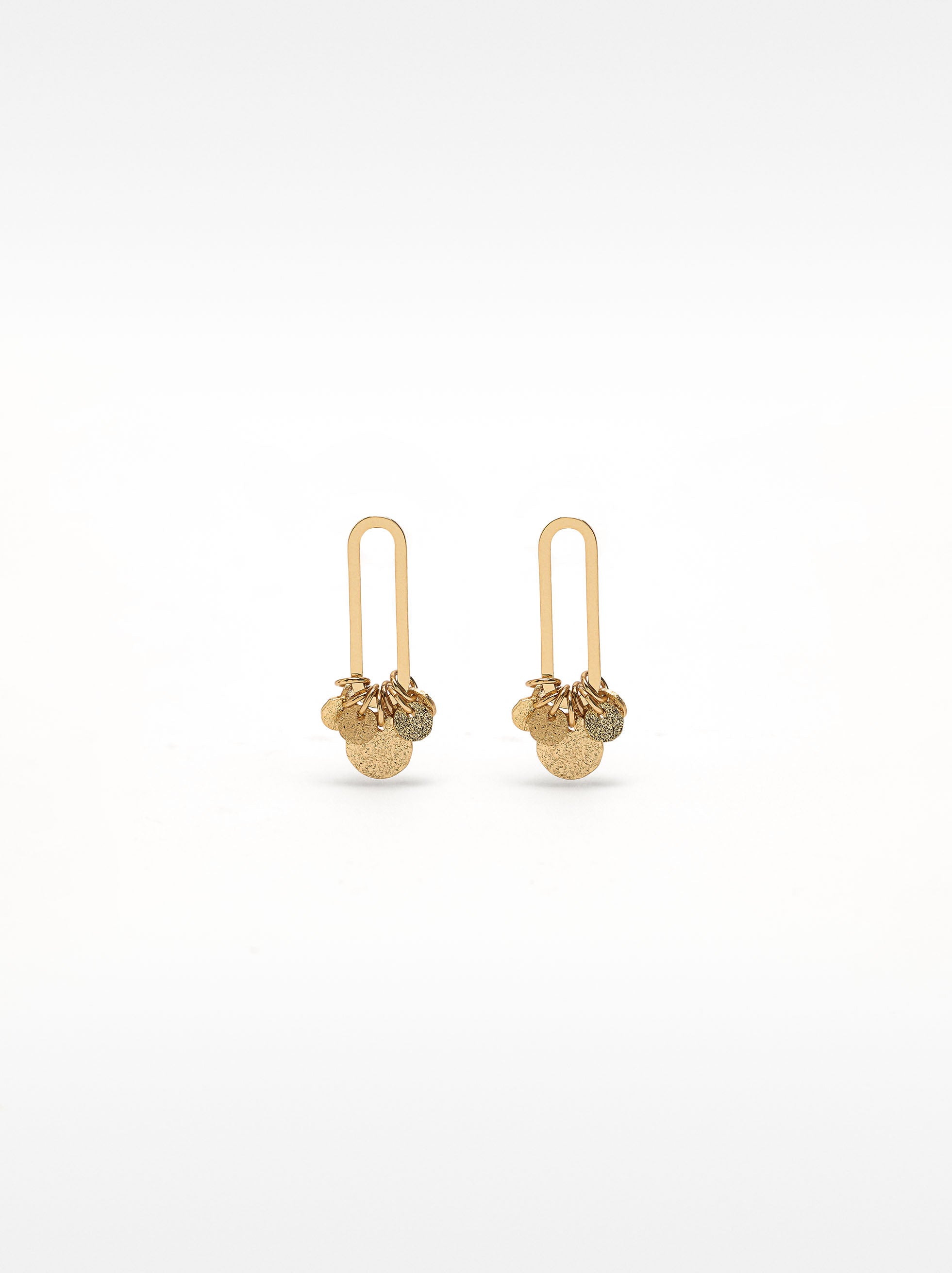 Aretes Alargados Con Medallas