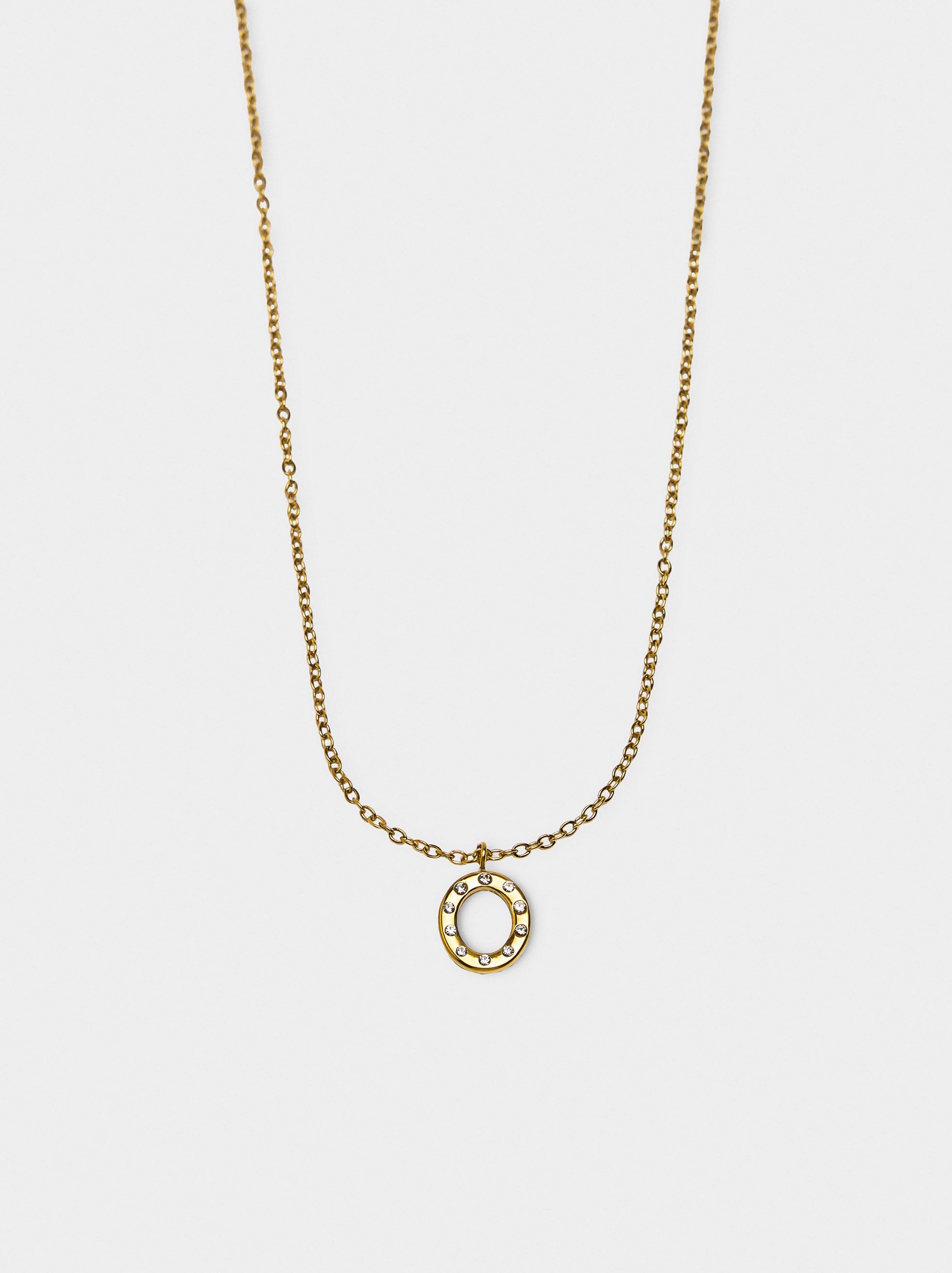 Collar De Eslabones Con Colgante De Acero Inoxidable