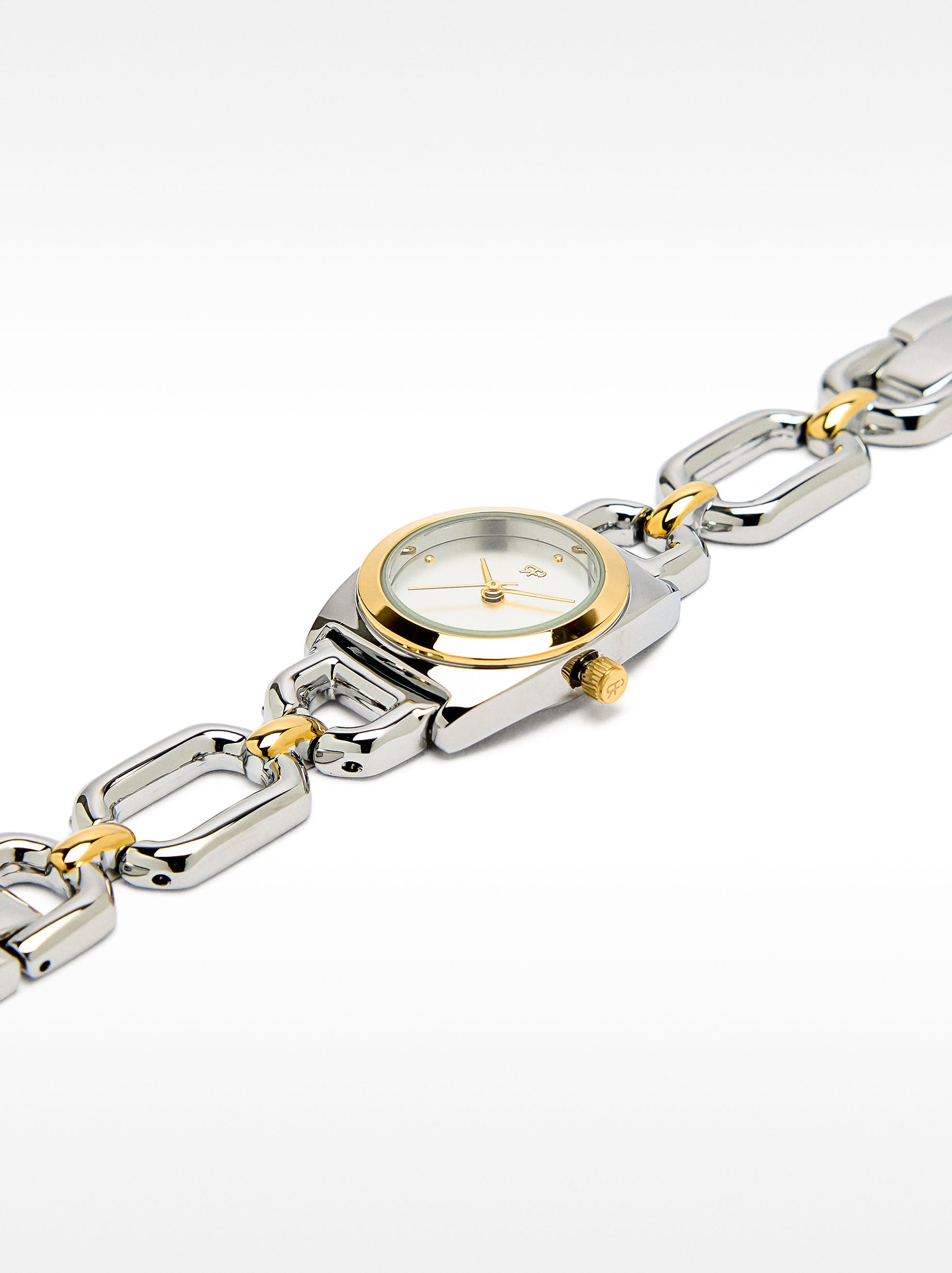 Reloj De Pulsera De Acero Inoxidable Bicolor