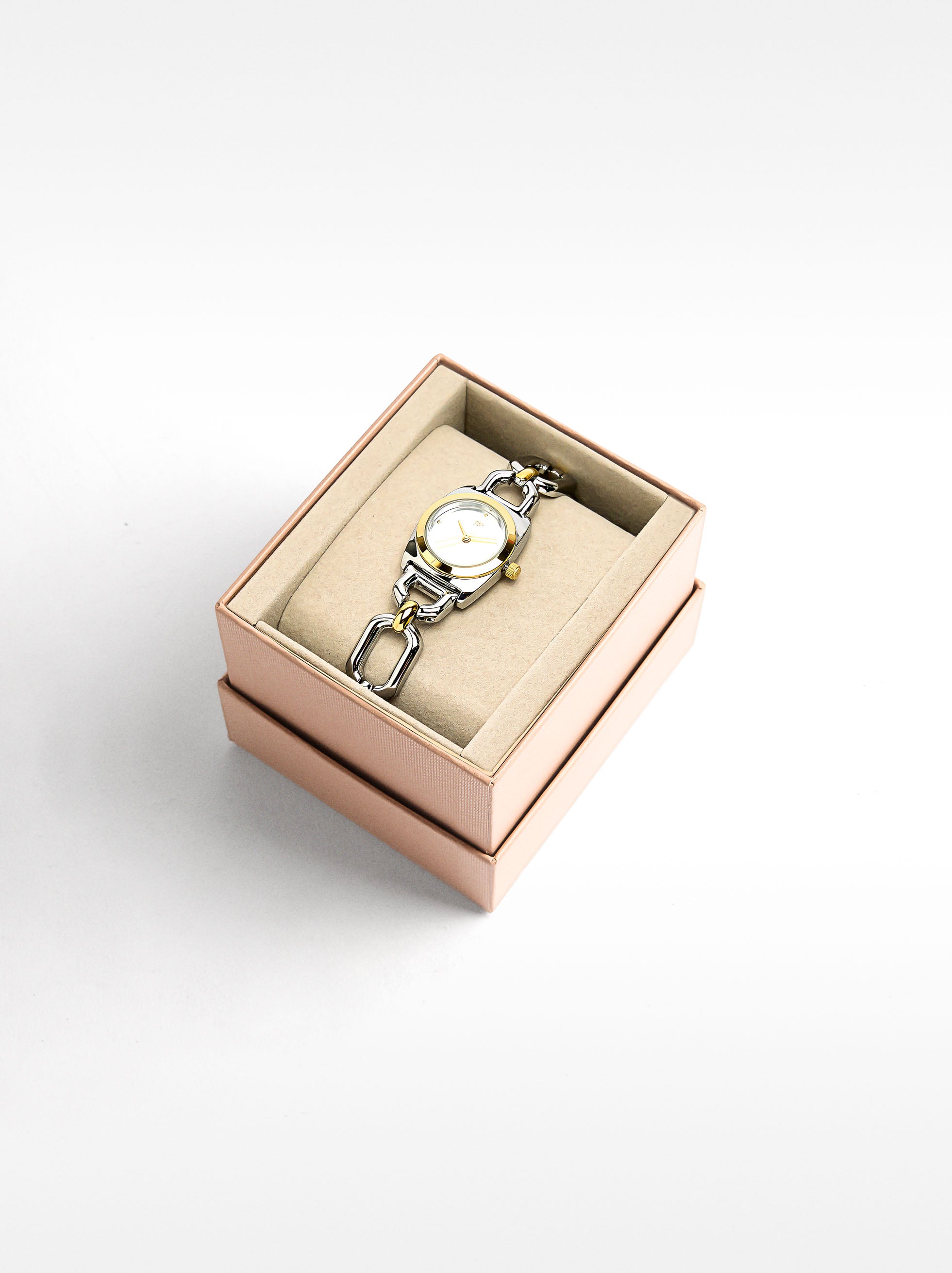 Reloj De Pulsera De Acero Inoxidable Bicolor