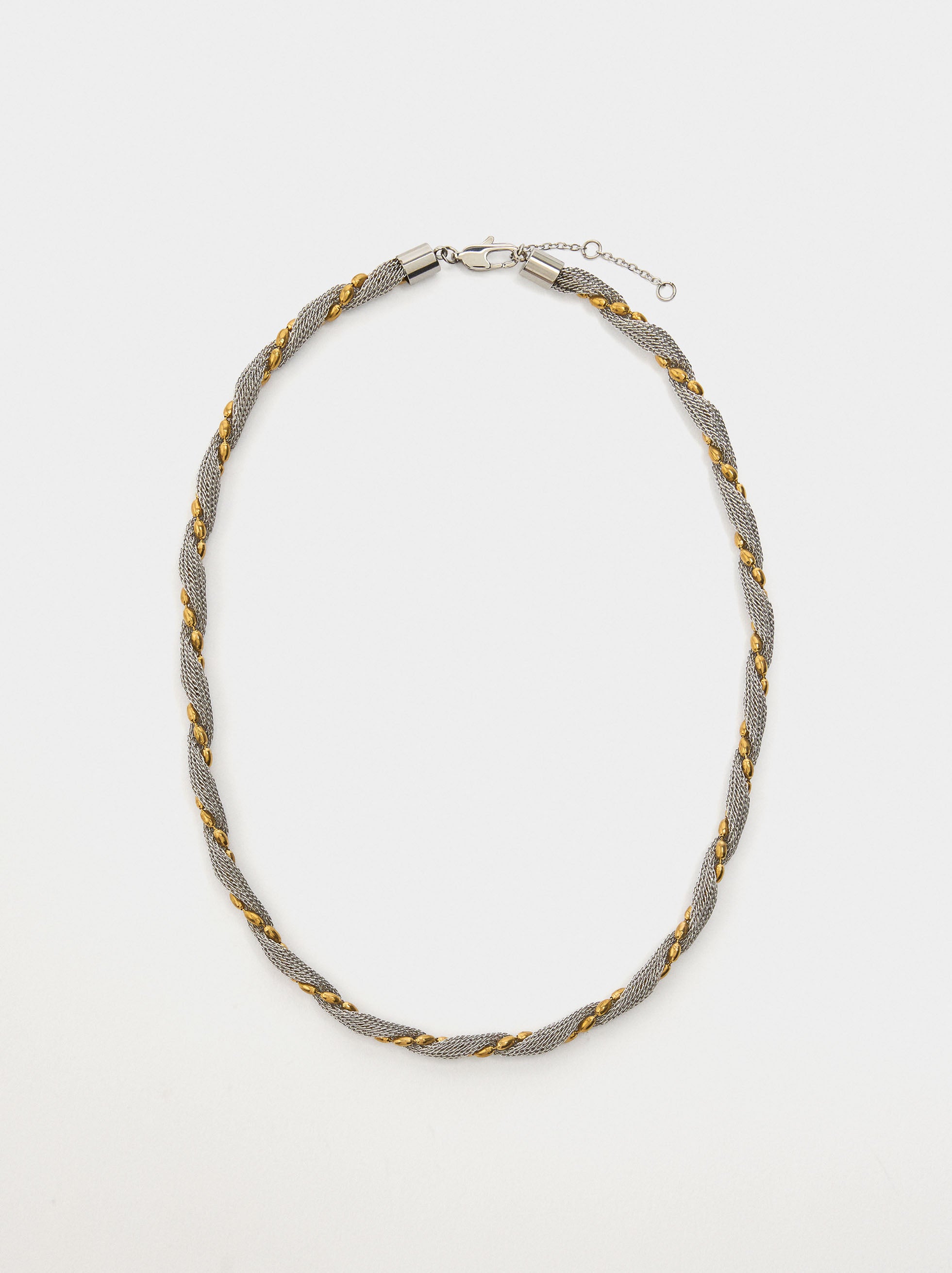 Collar Entrelazado Bicolor De Acero Inoxidable