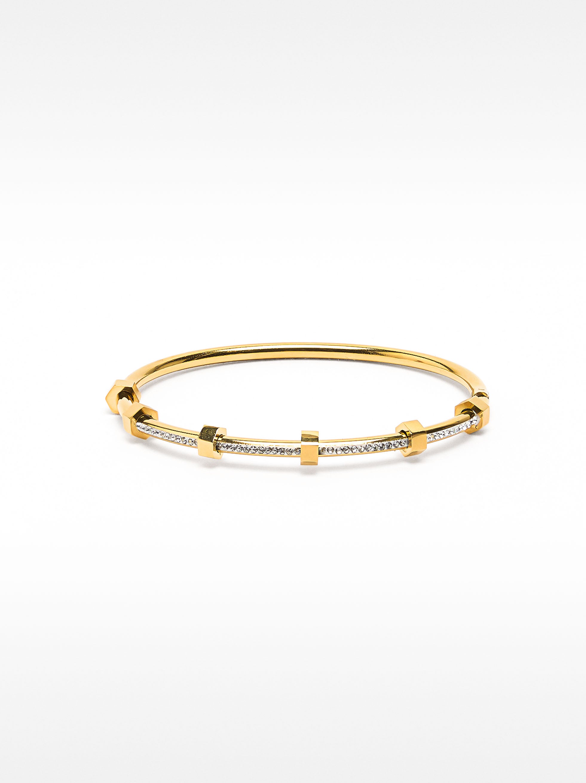 Pulsera Con Cristales - Acero Inoxidable