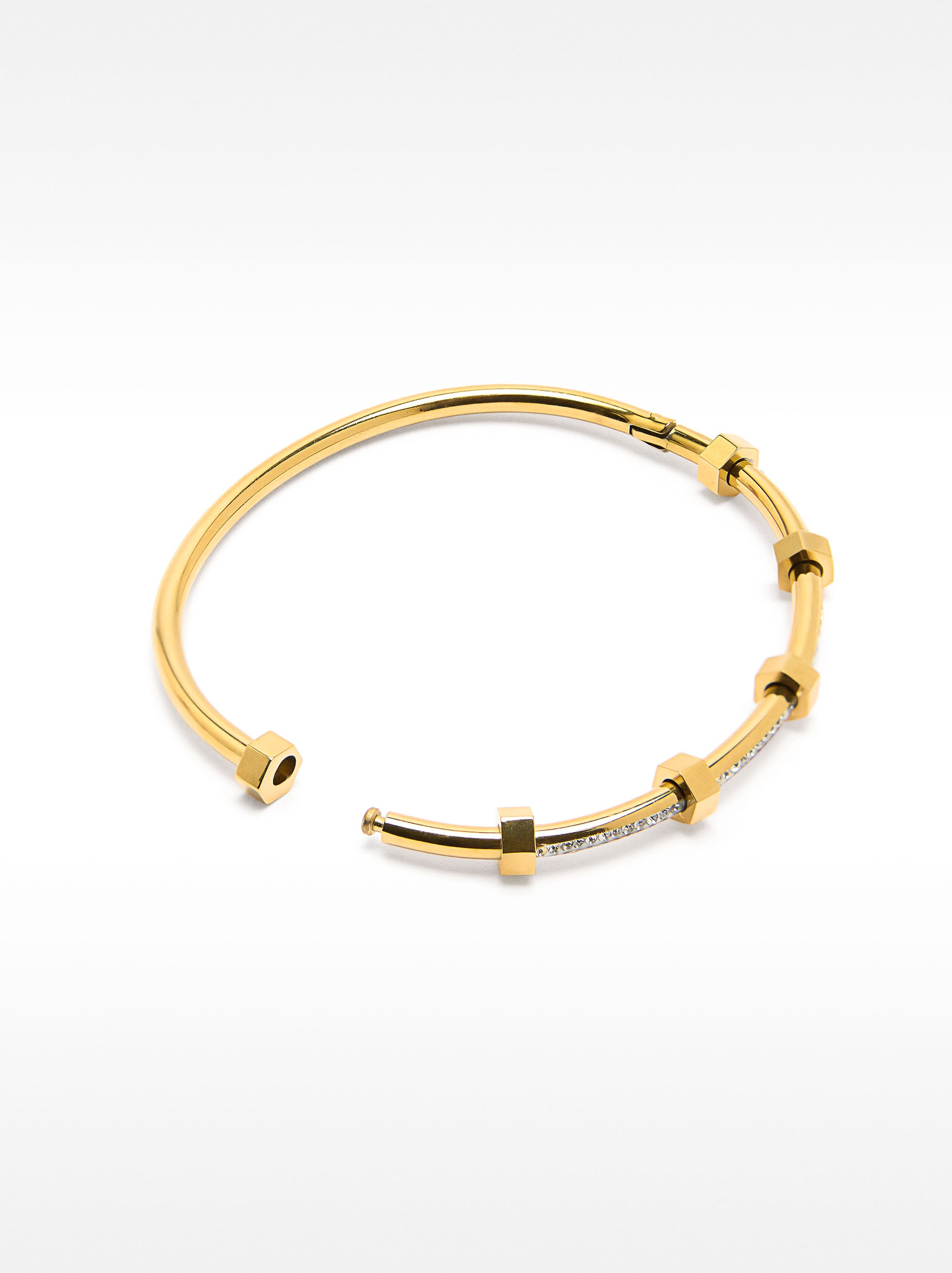 Pulsera Con Cristales - Acero Inoxidable