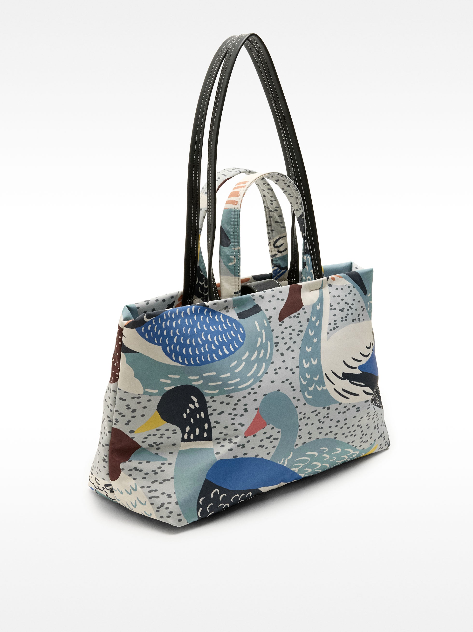 Bolso Shopper De Nylon Estampado