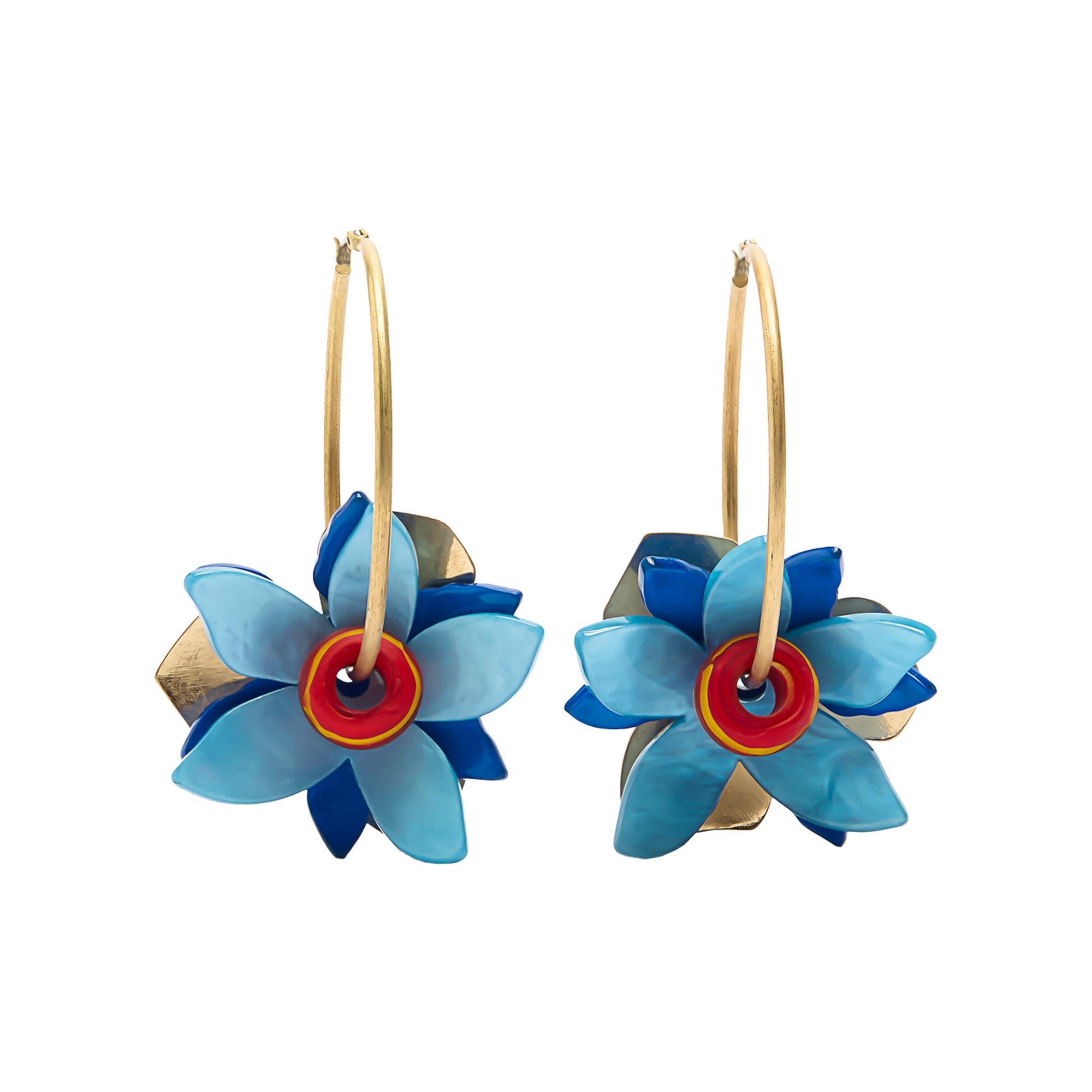 Aros Con Flores Y Cuentas