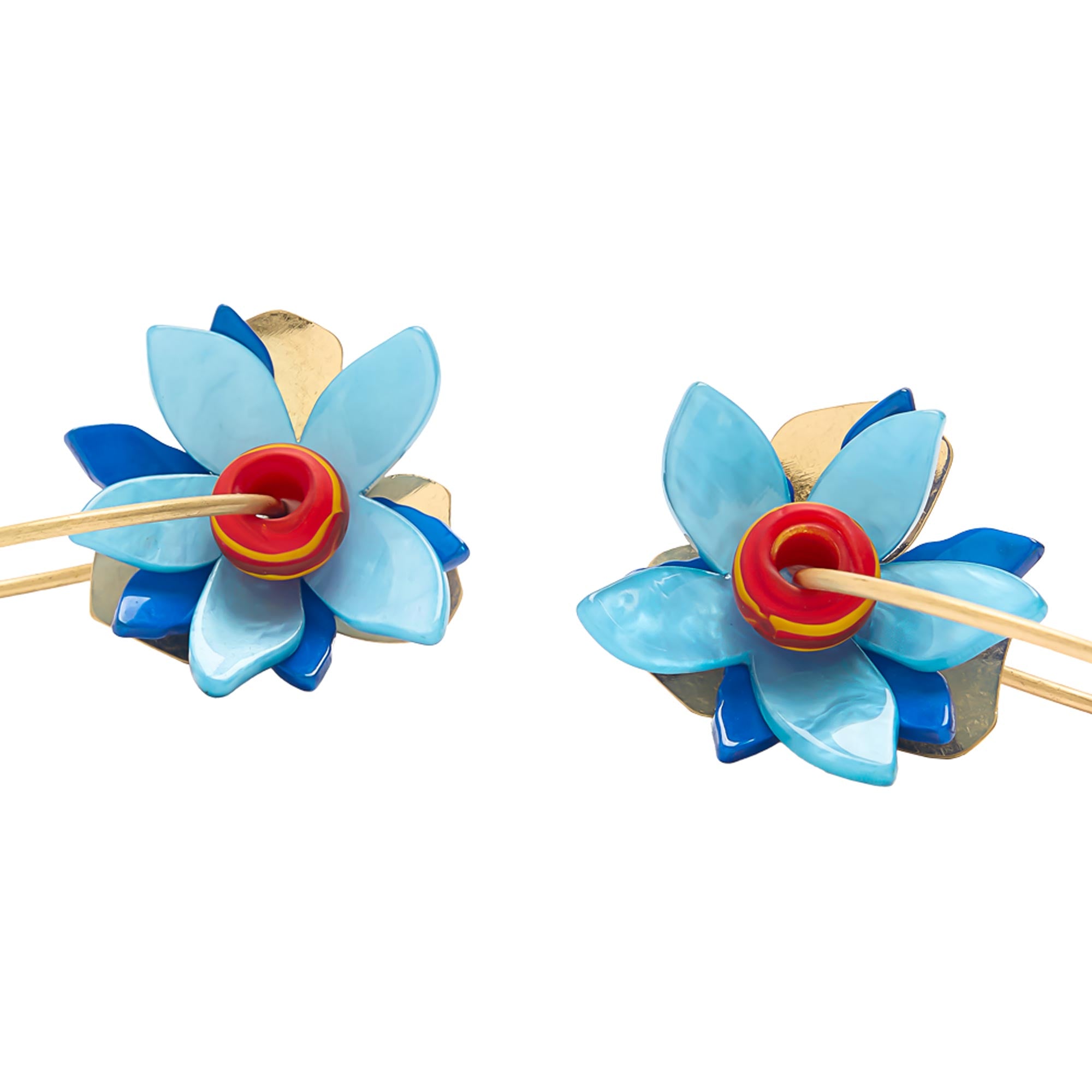 Aros Con Flores Y Cuentas