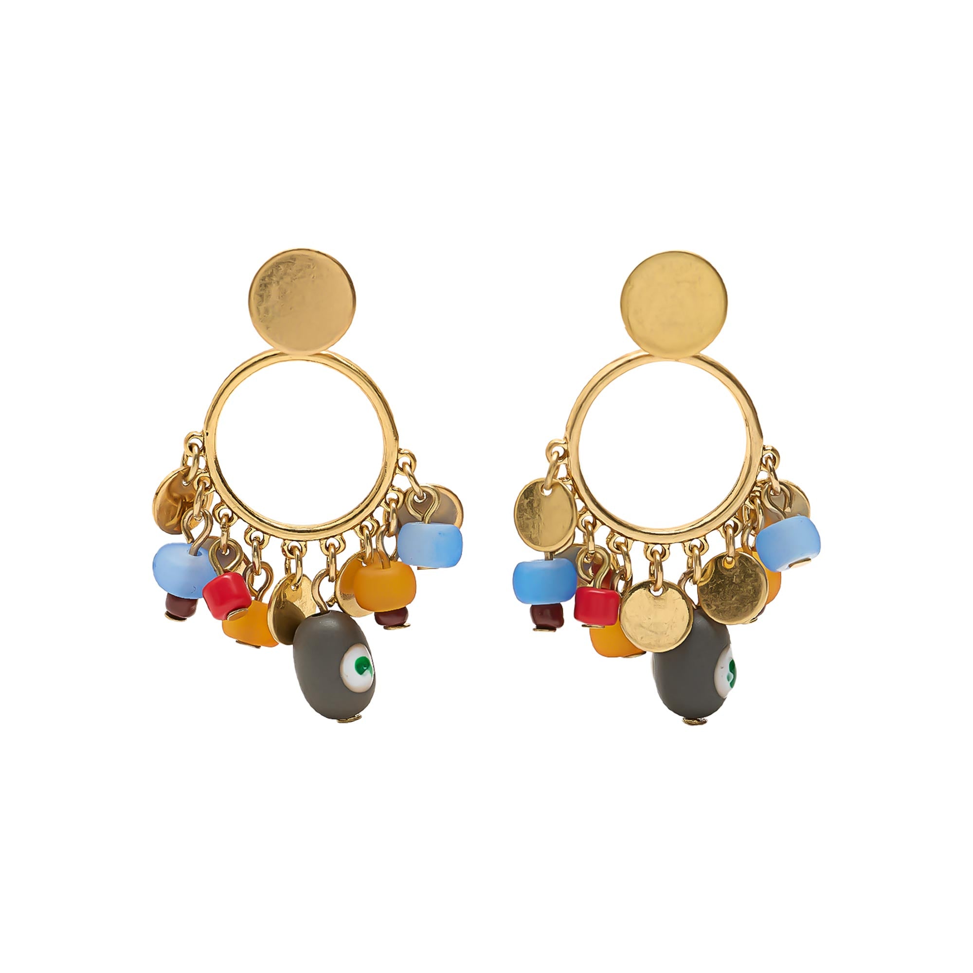 Pendientes Con Medallas Y Cuentas