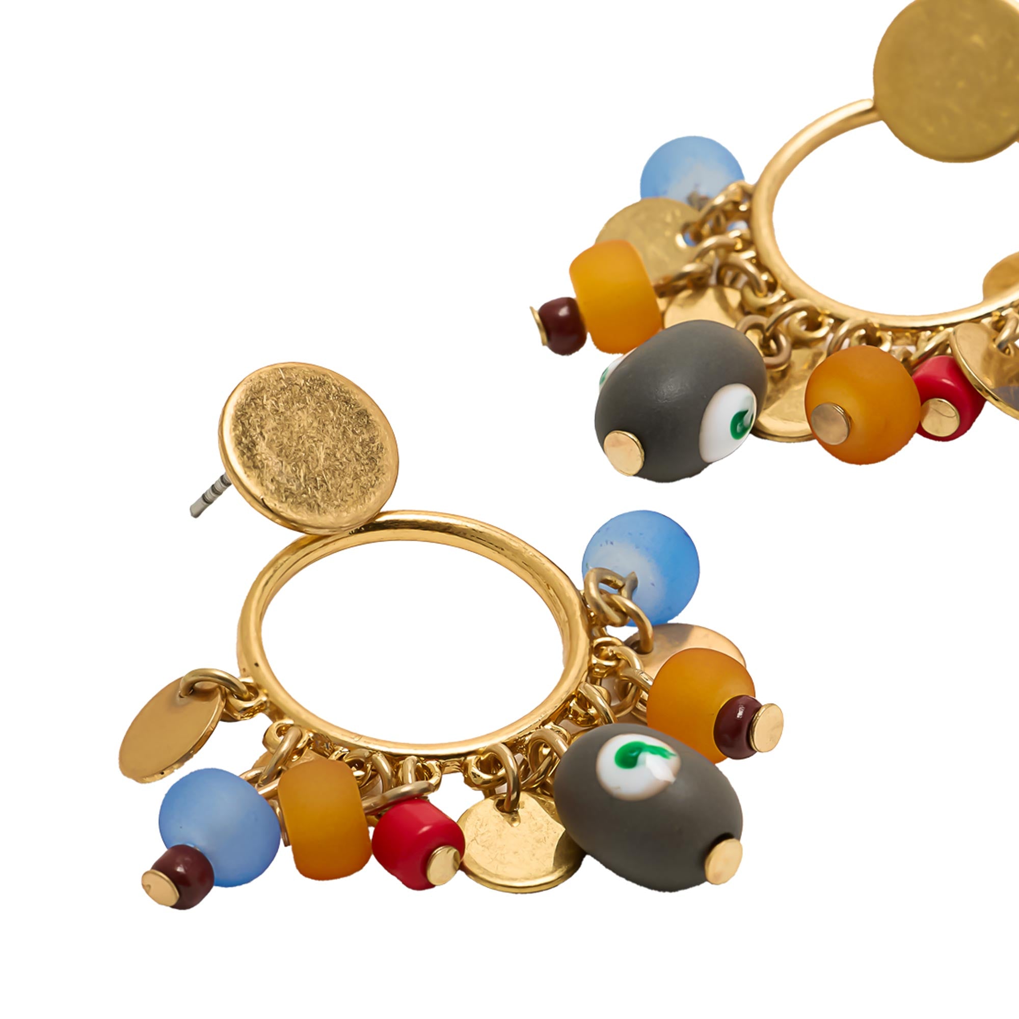 Pendientes Con Medallas Y Cuentas