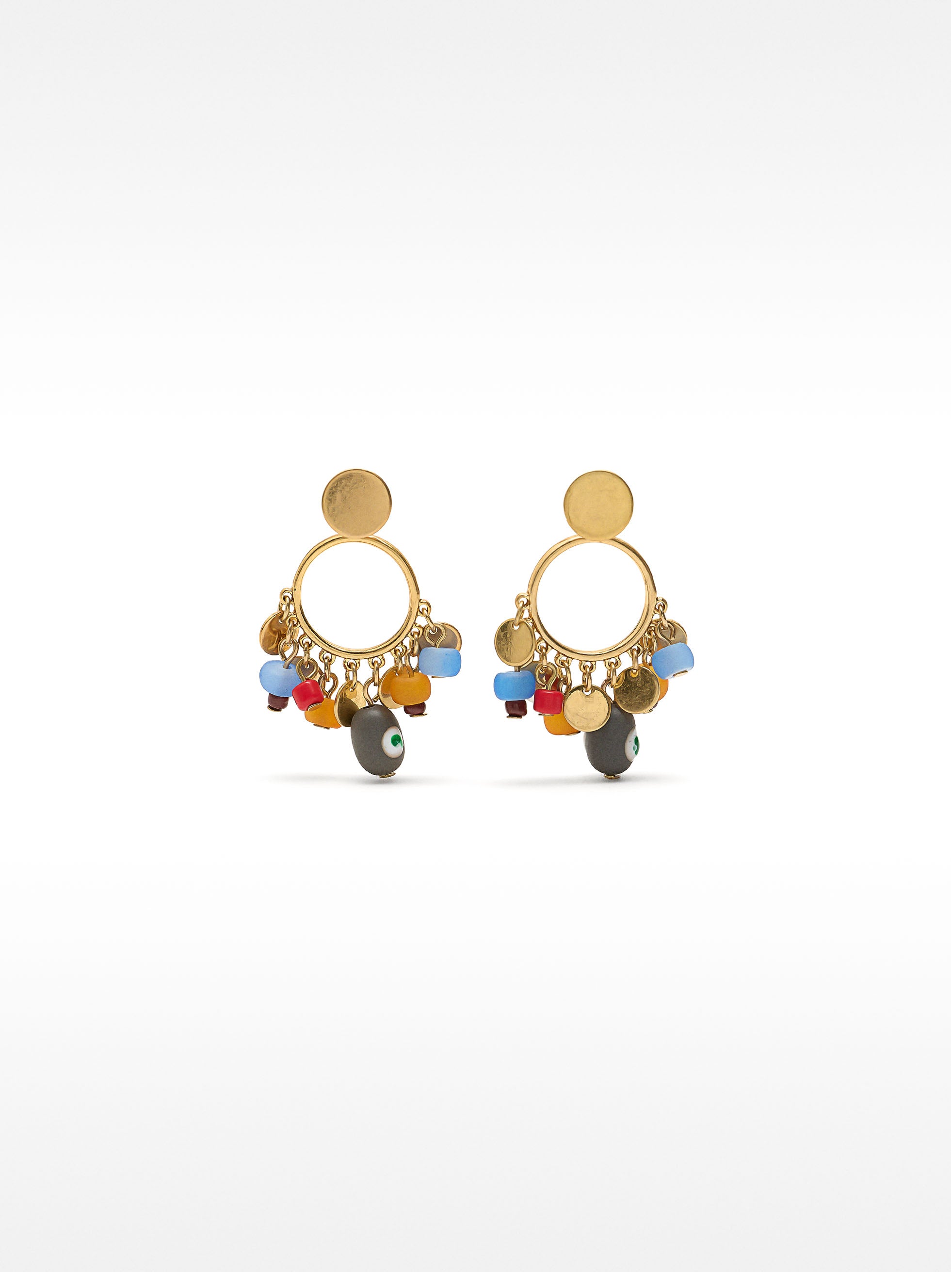 Aretes Con Medallas Y Cuentas
