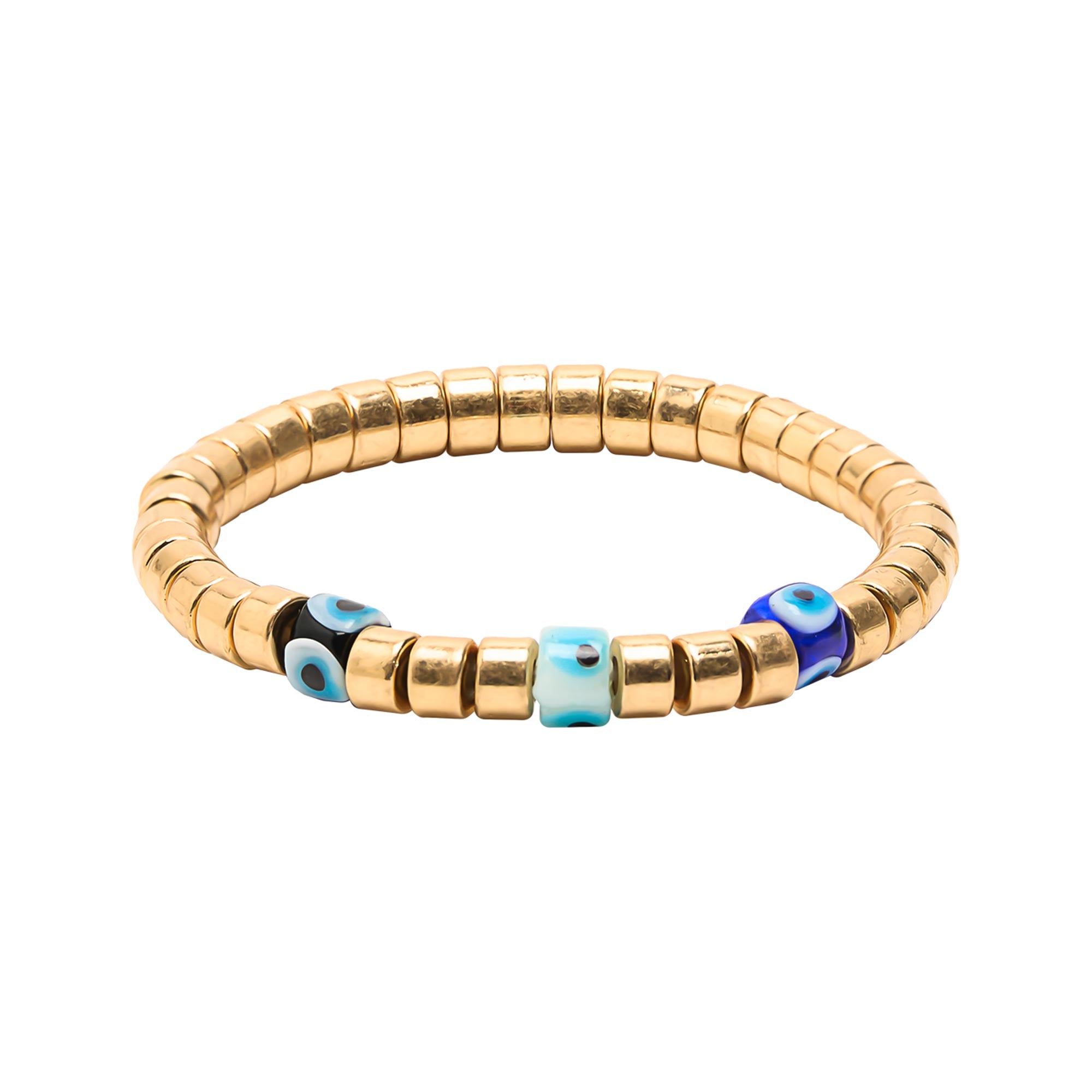 Pulsera Elástica Con Cuentas Y Ojos
