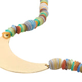 Collar Corto Con Vidrio Y Detalle Metálico