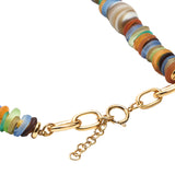 Collar Corto Con Vidrio Y Detalle Metálico