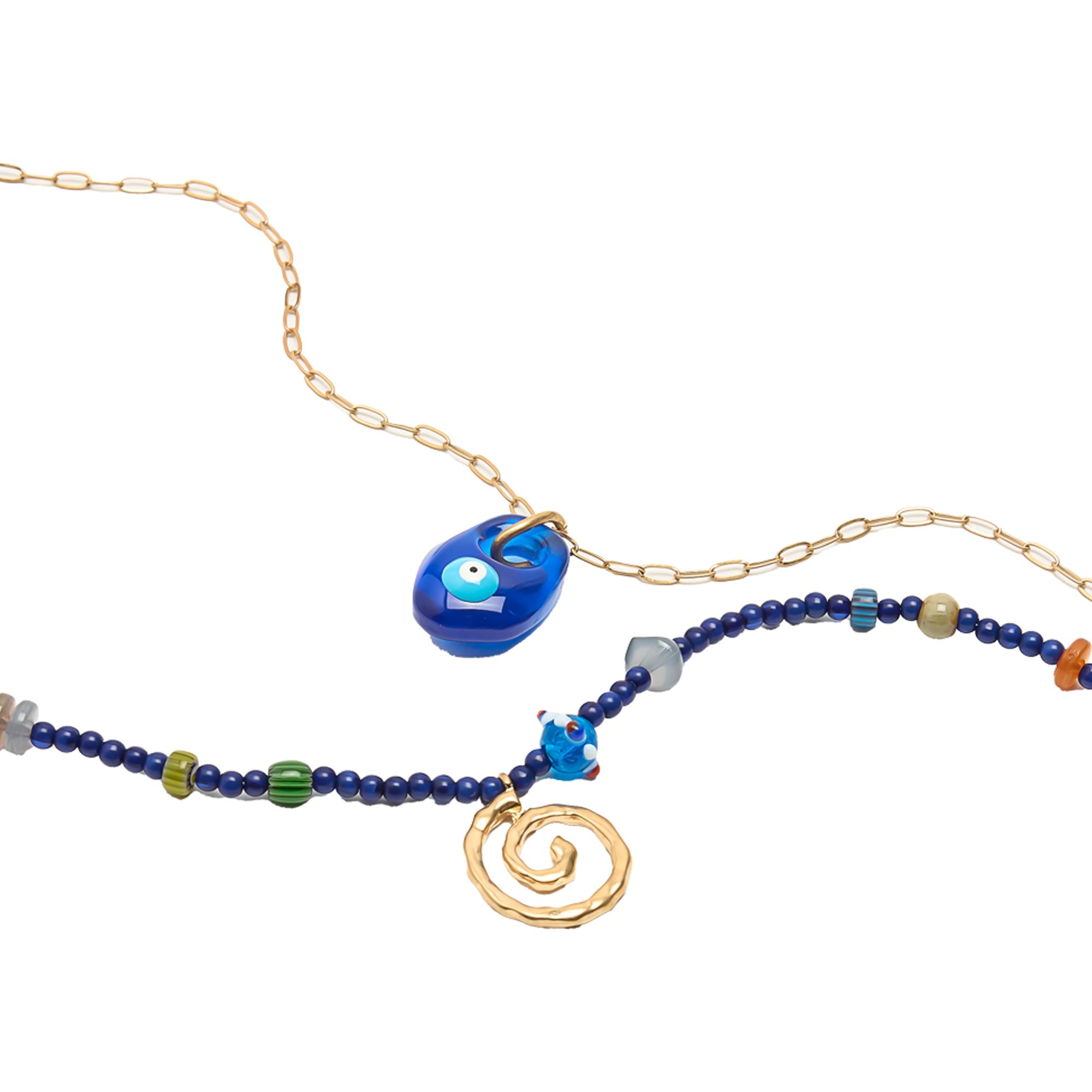 Set De Collares Con Eslabones Y Cuentas