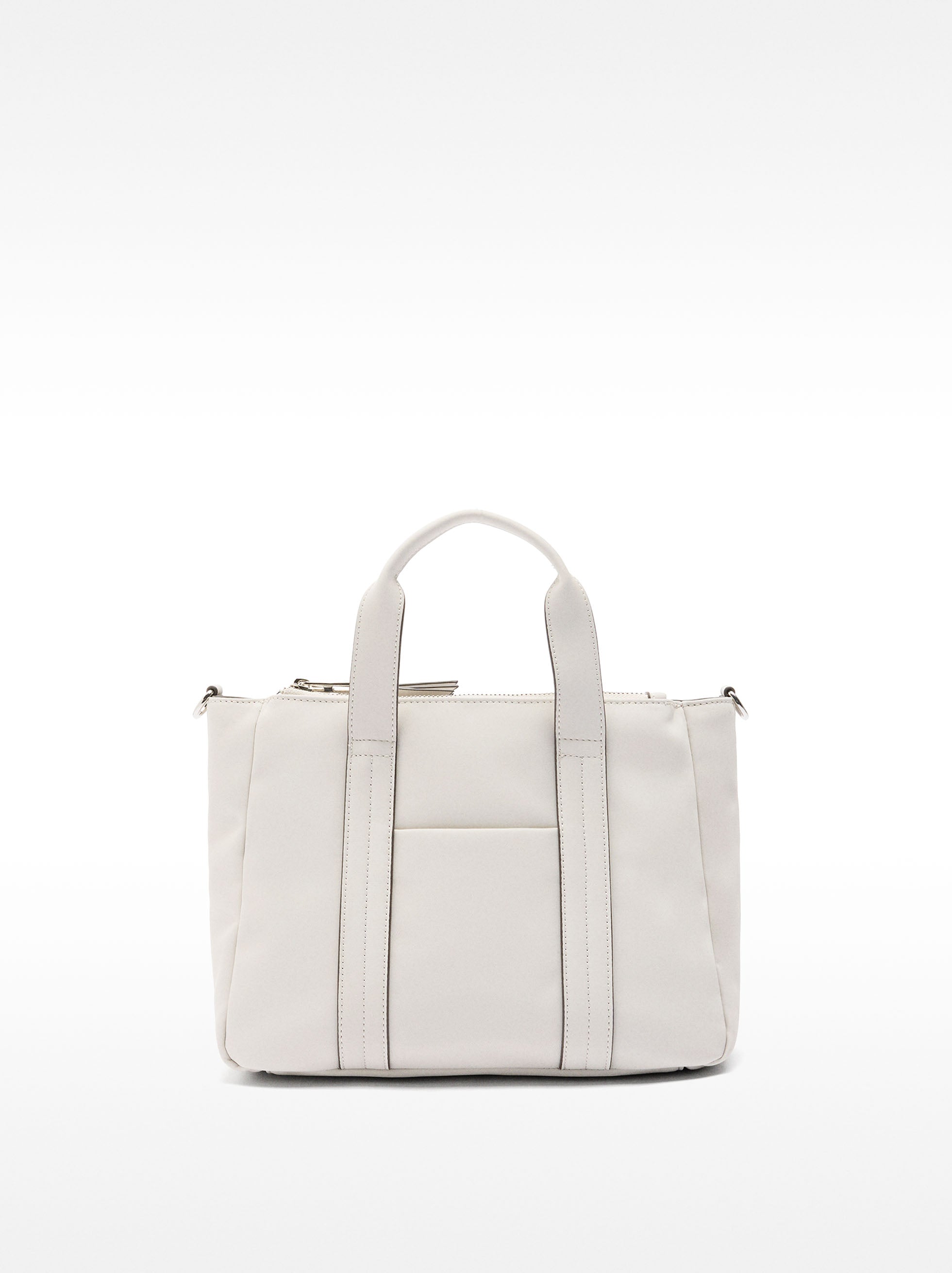 Bolso Tote De Efecto Nylon Con Asa Bandolera