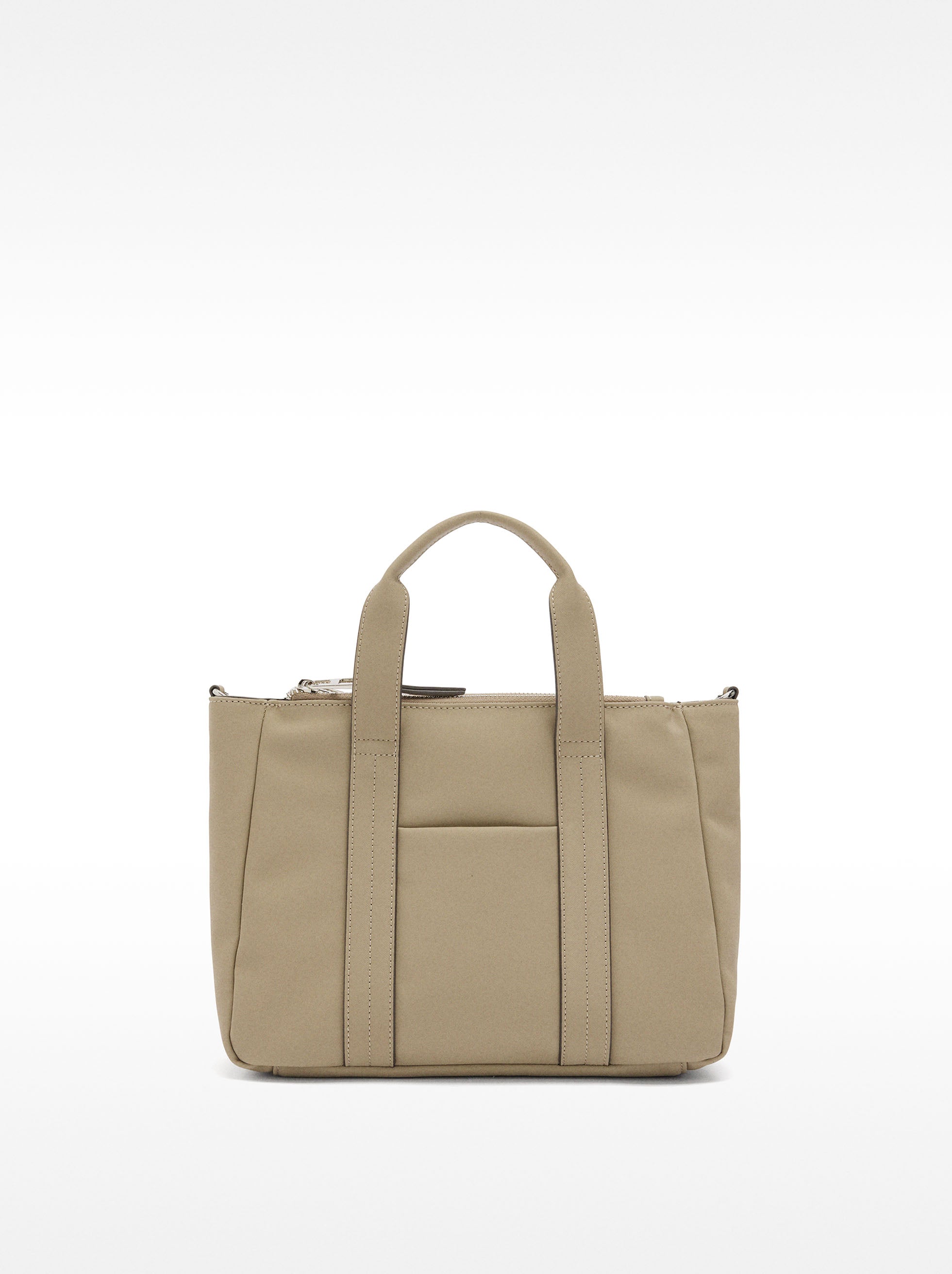 Bolso Tote De Efecto Nylon Con Asa Bandolera