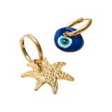 Pendientes Asimétricos Con Ojo Y Estrella