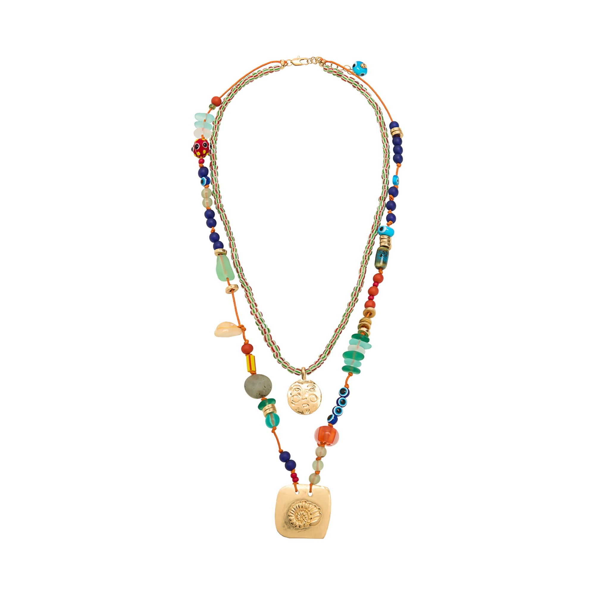 Collar Doble Con Piedras