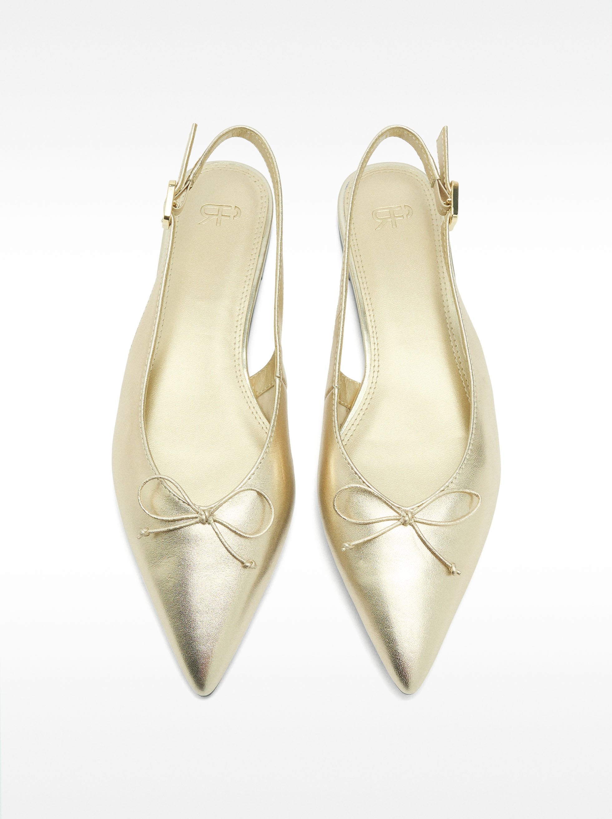 Bailarinas De Cuero Metalizadas Destalonadas