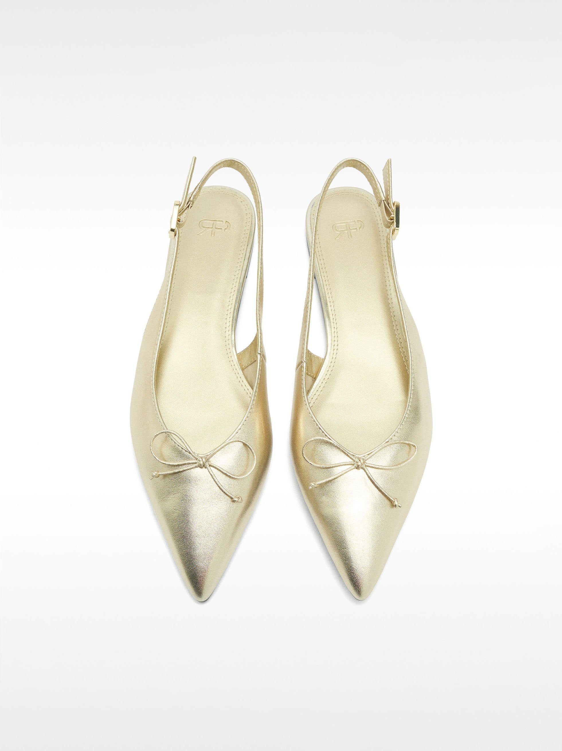 Bailarinas De Cuero Metalizadas Destalonadas