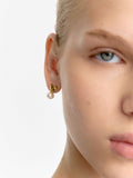 Aretes Corazón Con Perlas - Acero Inoxidable
