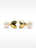 Aretes Corazón Con Perlas - Acero Inoxidable