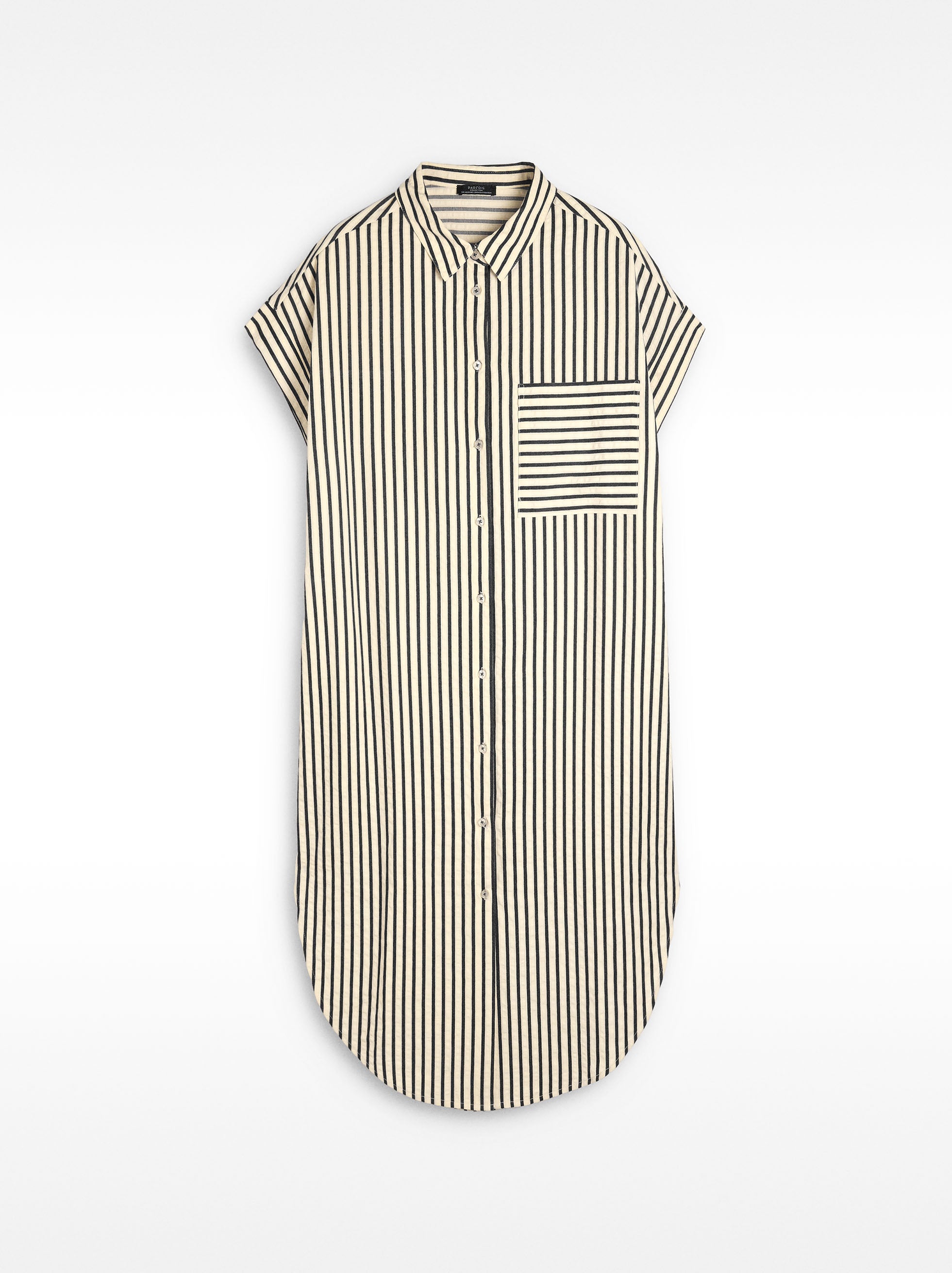 Vestido Camisero Con Rayas
