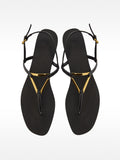 Sandalias Planas Con Tiras Y Detalle Metálico